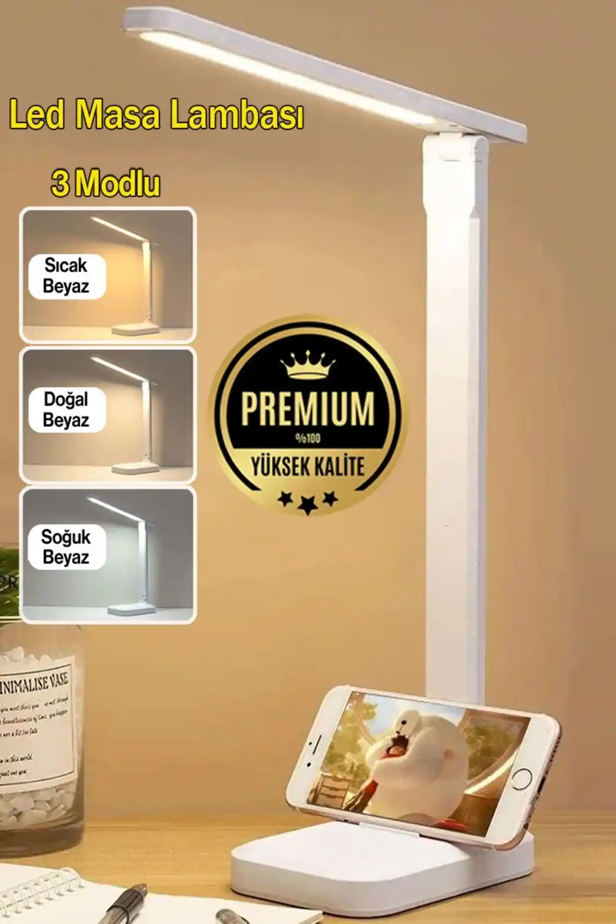 Badem10 Şarjlı Led Masa Üstü Lambası: Modern Tasarım ve Çok Yönlü İşlevler