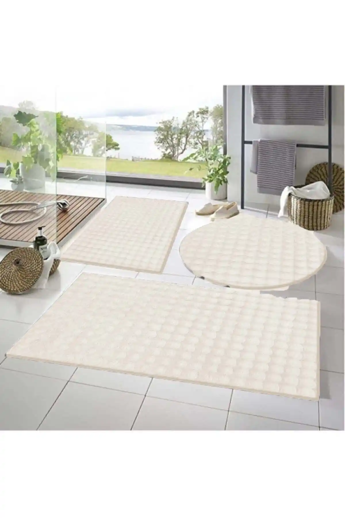 Balat Halı Raschel Banyo Paspası Seti Modern ve Dayanıklı Tasarım