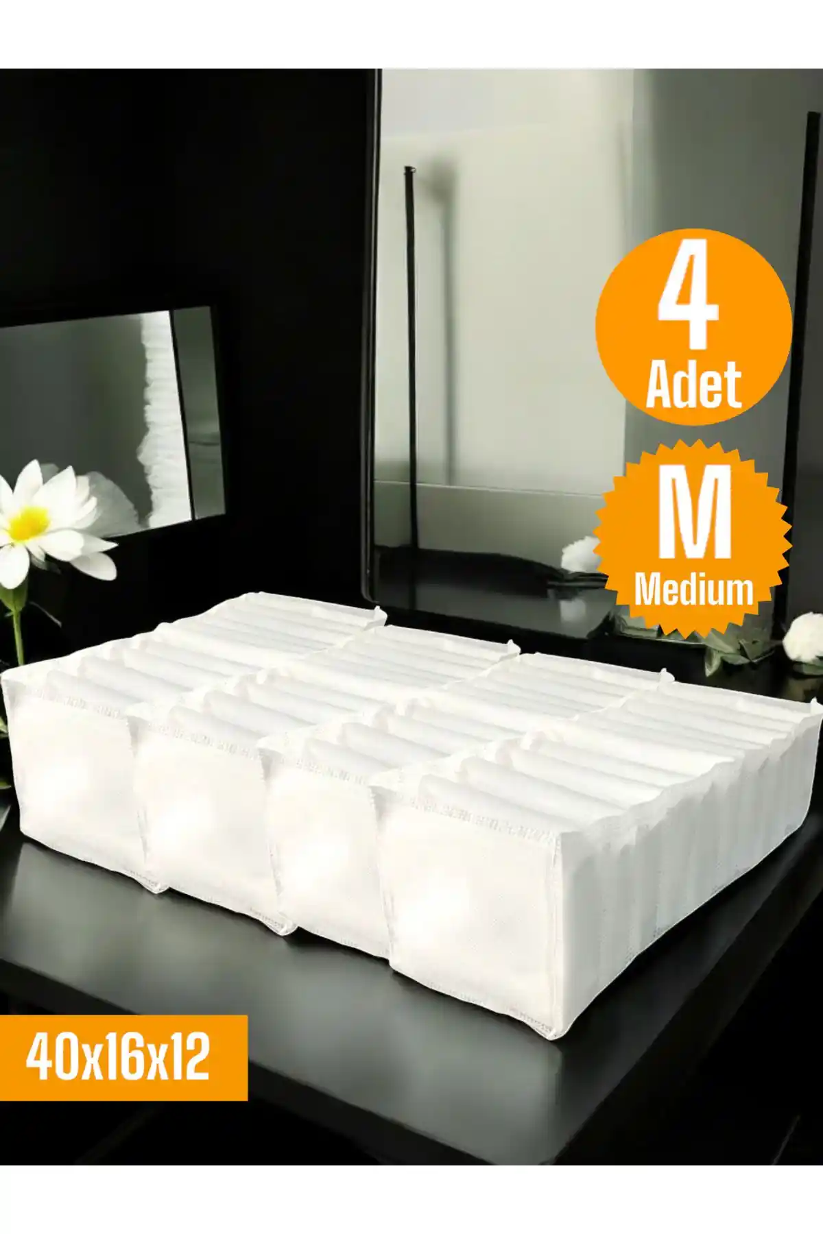 Balkan Room Beyaz Akordiyon Tipi 11 Gözlü Çekmece Düzenleyici Seti