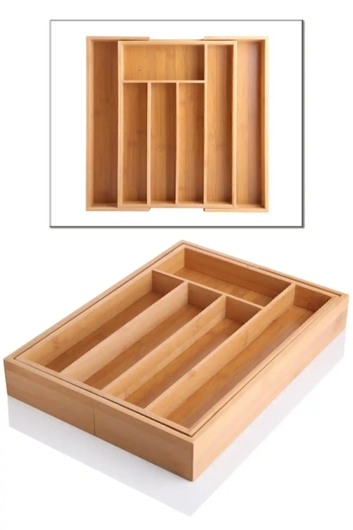 Bambu Malzemeden Açılır Bölmeli Kaşıklık ile Mutfak Düzeninizi Geliştirin