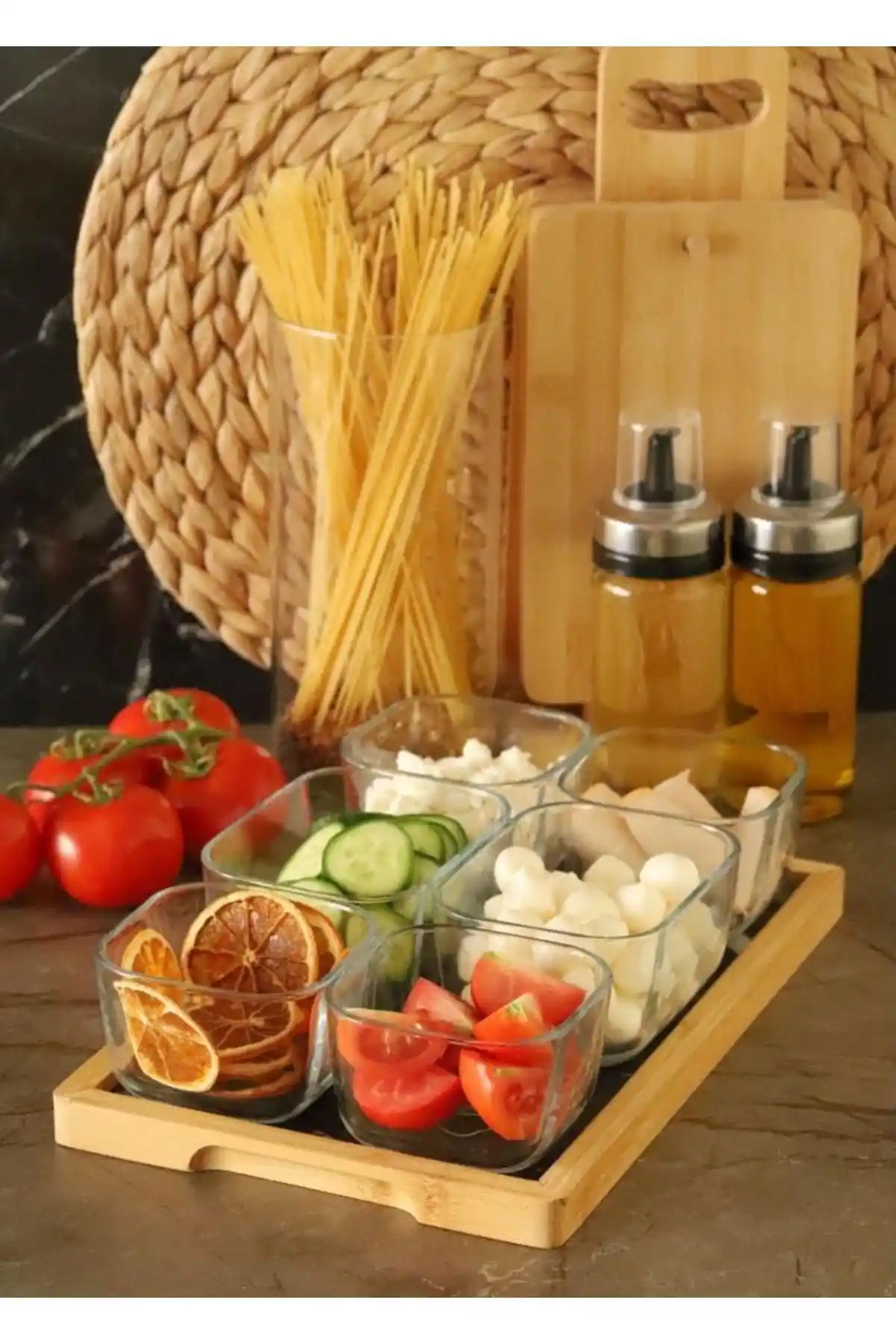 Bambum Krosna 13 Parça Cam Kahvaltılık Seti Şık ve Fonksiyonel Tasarım