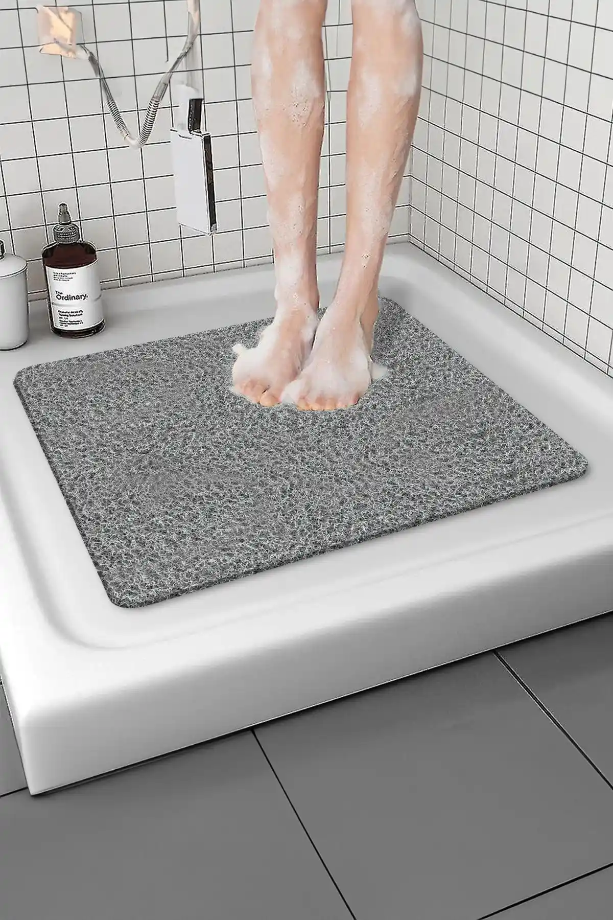 Banyo Paspası Kare 50x50 cm Kaymaz Su Emici Modern Tasarım ve Kolay Temizlik Özelliği ile