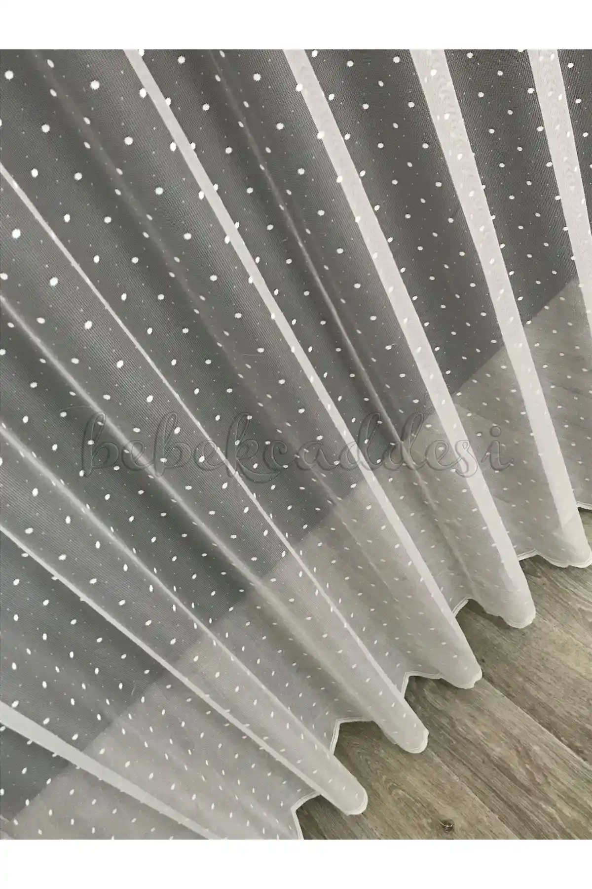 Bebekcaddesi Puantiye Desenli Tül Perde Çocuk ve Oturma Odası Dekorasyonu İçin