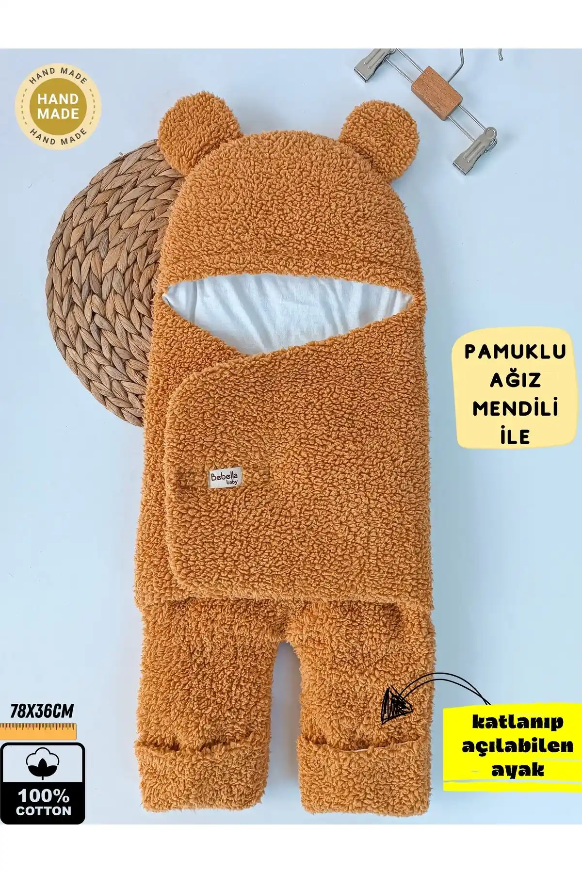 Bebella S.Kahve Bebek Dış Kundak Battaniyesi ve Uyku Tulumu Güvenli ve Konforlu Kullanım