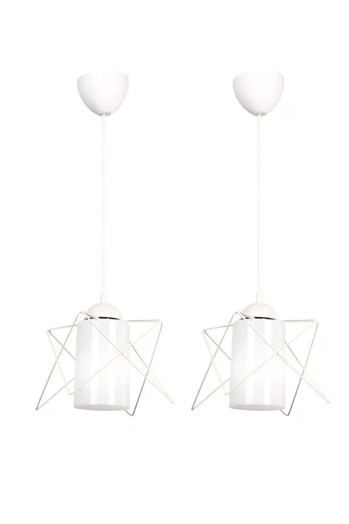 Begüsa 2 Adet Modes Tekli Beyaz Akrilik Avize Modern ve Şık Aydınlatma Çözümü