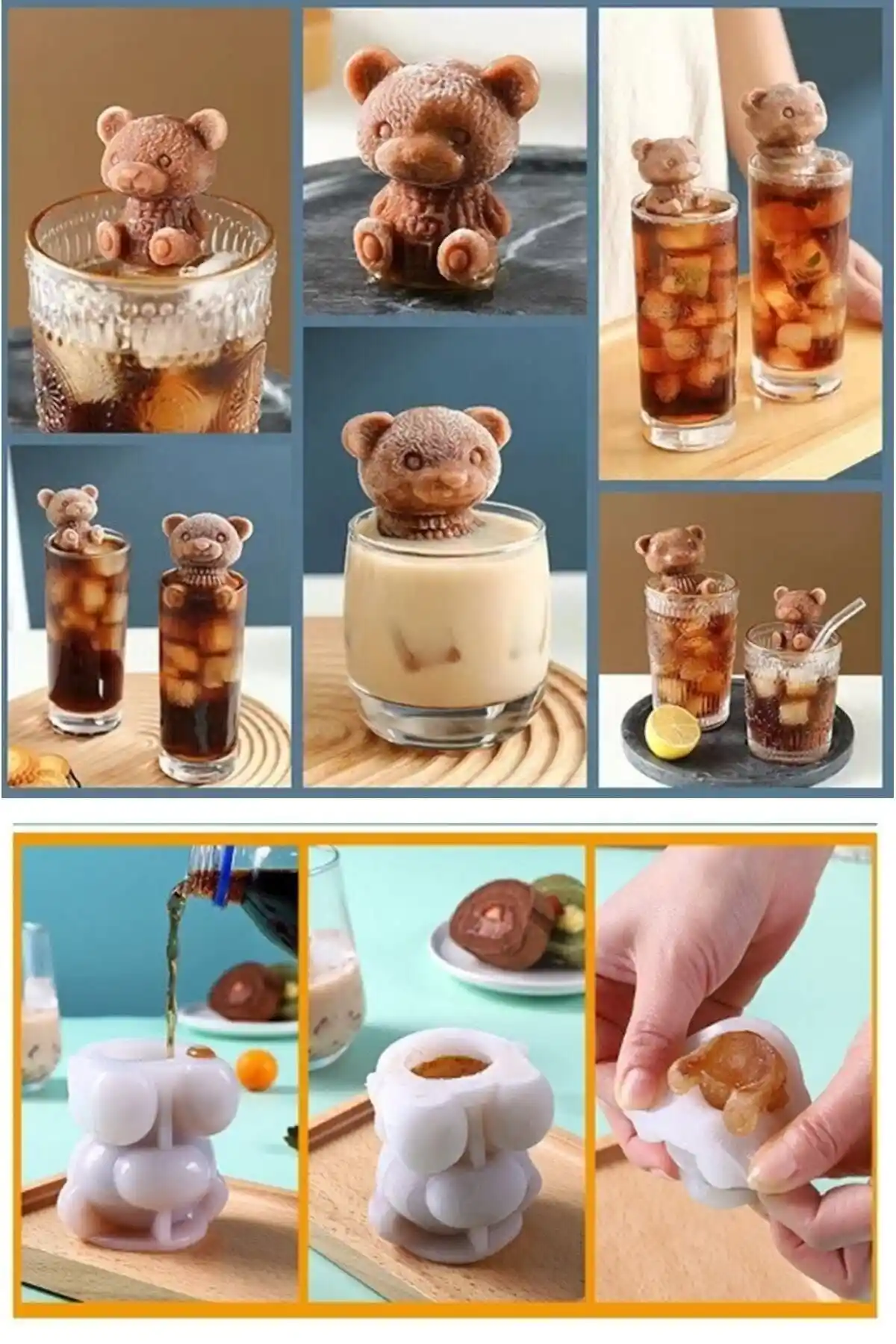 BEYZANA Silikon Ayı Şekilli Buz Kalıbı: Eğlenceli ve Pratik Mutfak Aksesuarı