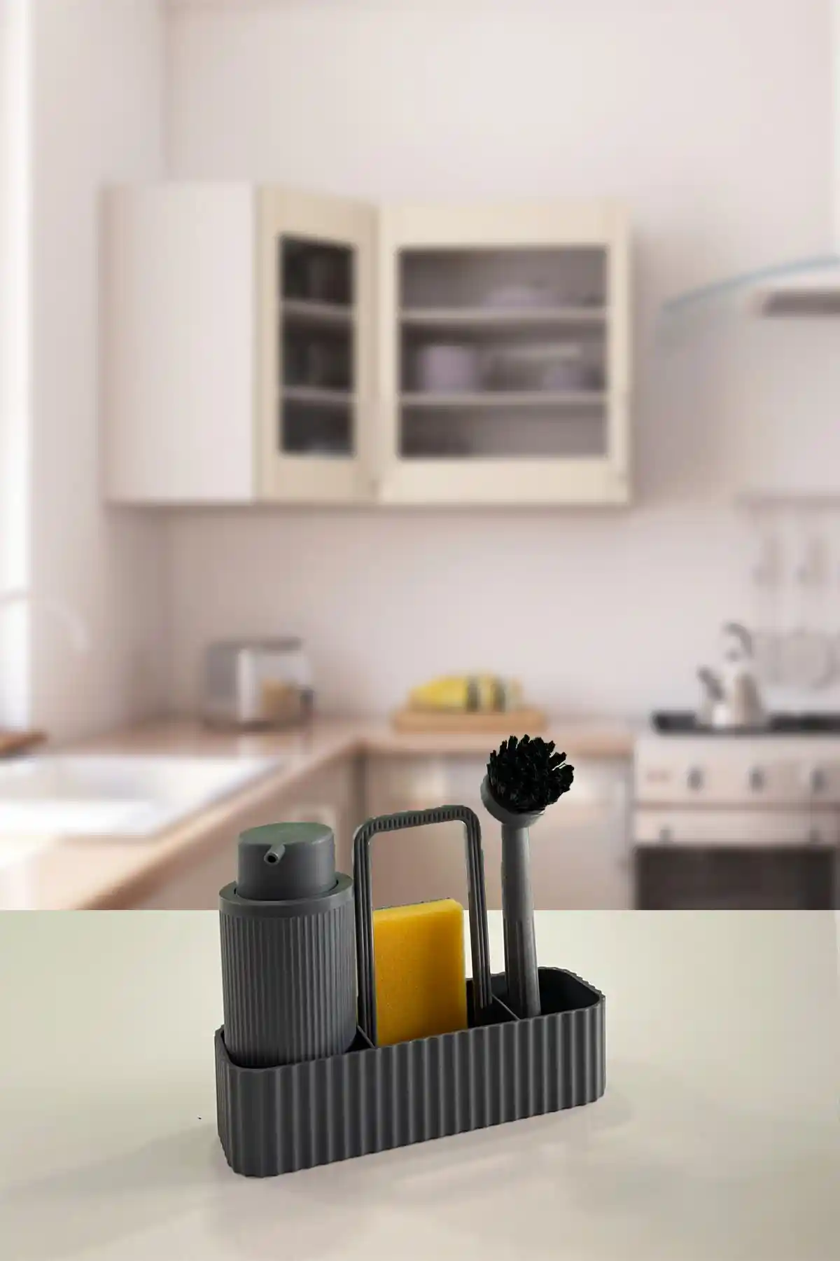 Biltas Plastik Milena Gri Fırçalı Mutfak Seti Modern ve Çok Fonksiyonlu Tasarım