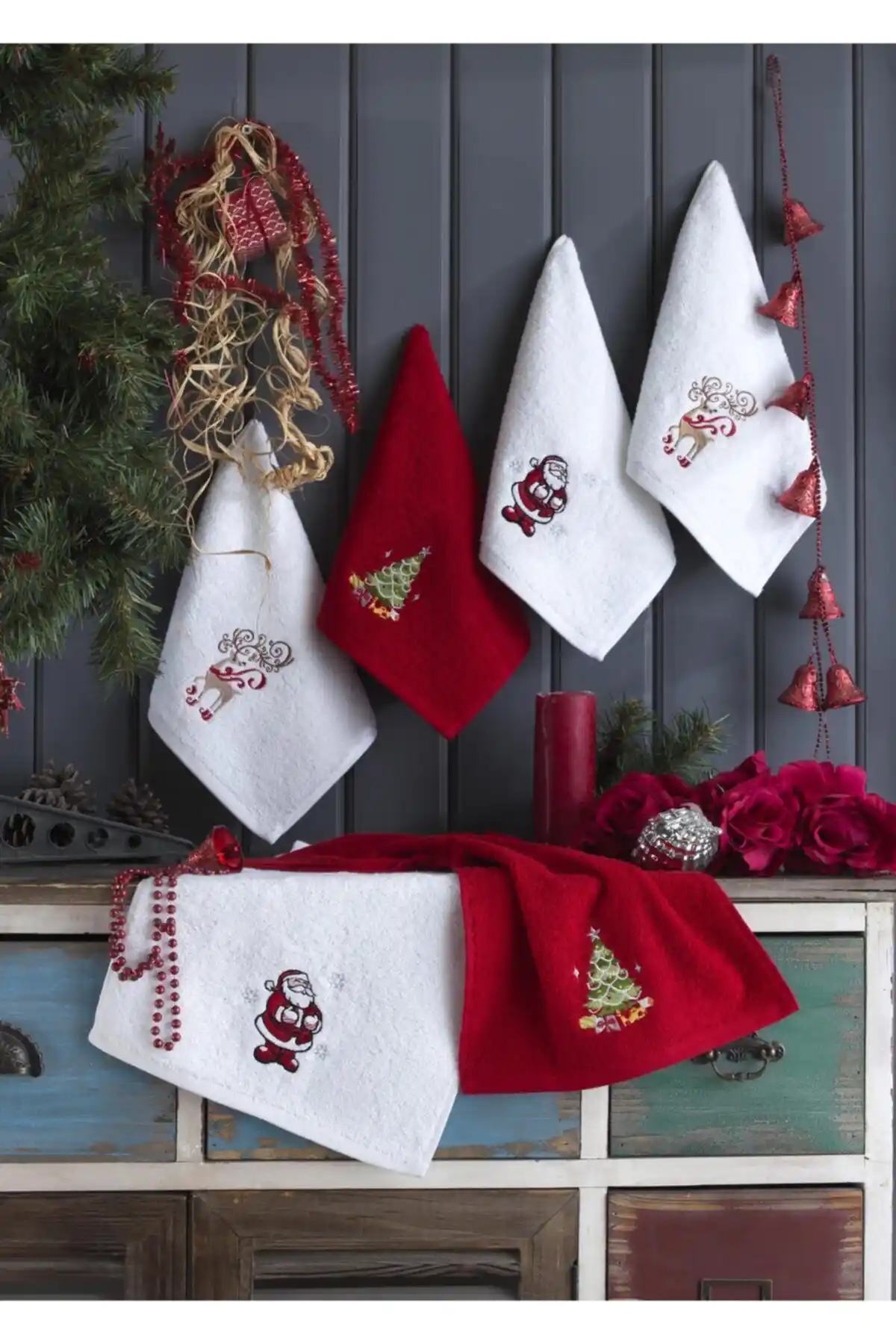 Binnur Home Noel Temalı 6 Parçalık Mutfak Havlu Seti Şıklık ve Fonksiyonellik Sunar