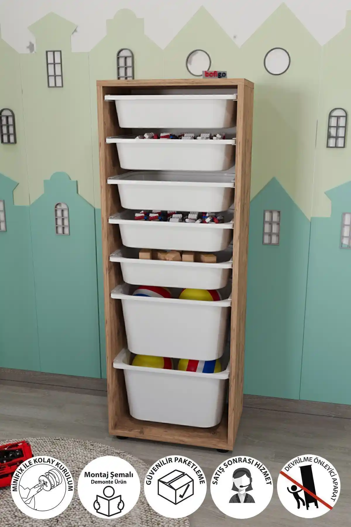 Bofigo 7 Sepetli Çok Amaçlı Dolap: Modern ve Çok Yönlü Ev Depolama Çözümü