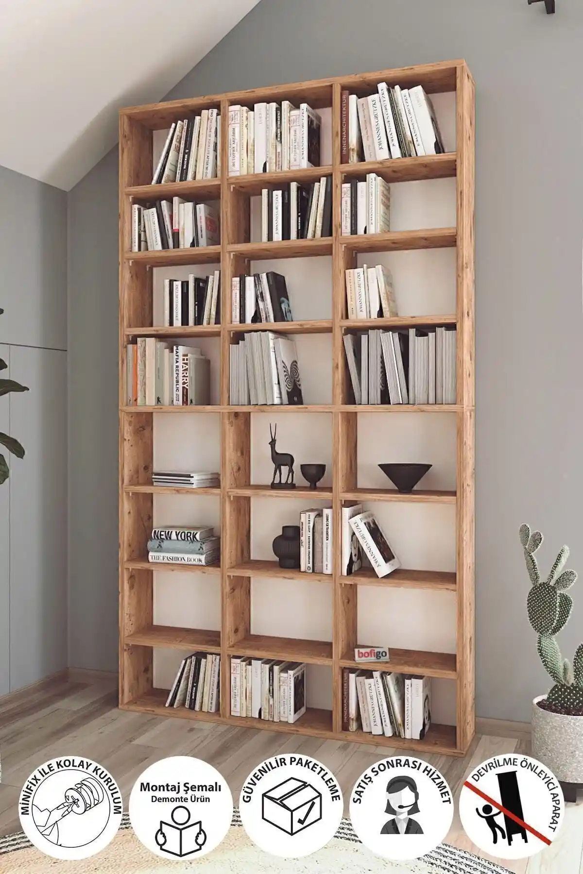Bofigo Çok Raflı Kitaplık: Modern ve İşlevsel Depolama Çözümü