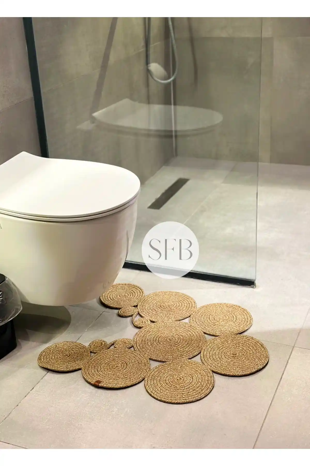 Bohem Tarzında Yıkanabilir Çift Taraflı Jüt ve Hasır Banyo Paspası Ürün Tanıtımı