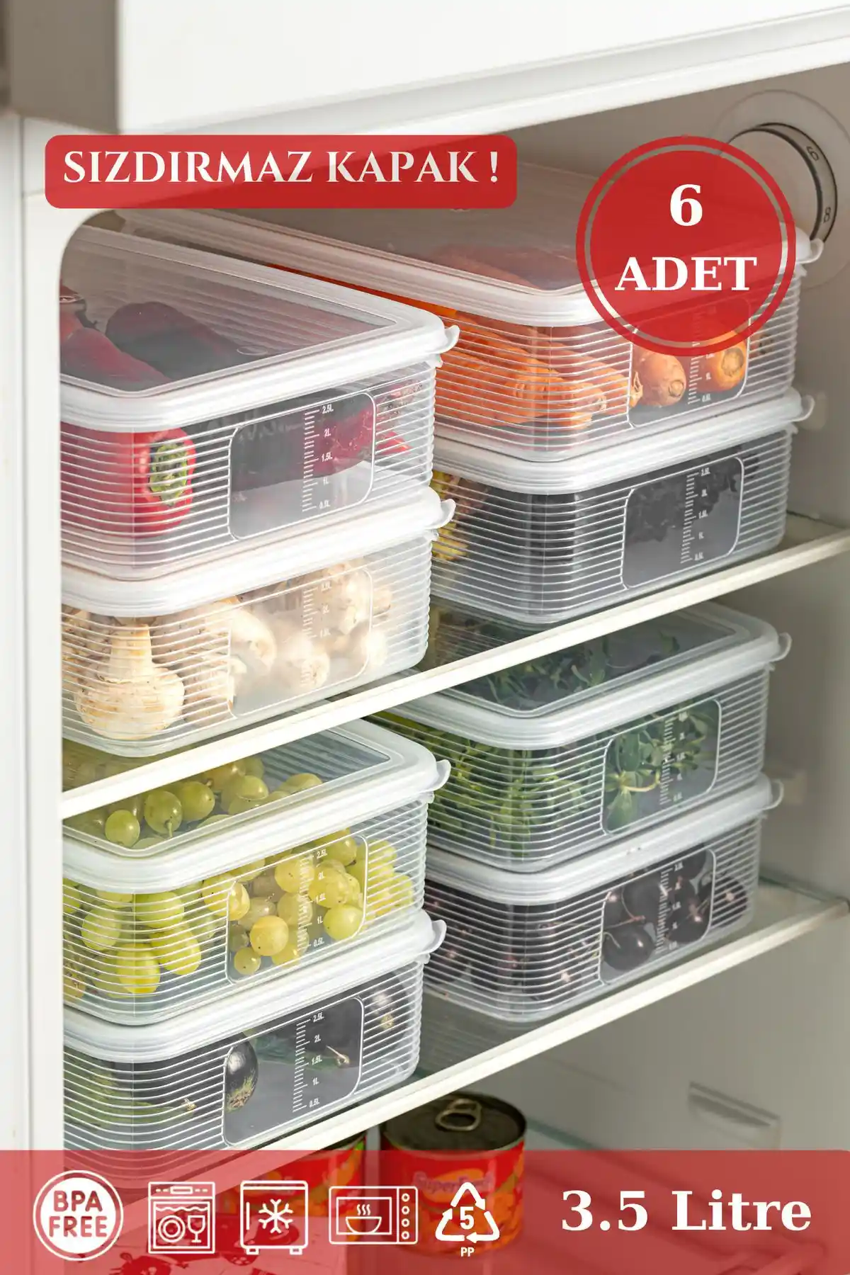 Bramble Life 6'lı Saklama Kabı Seti Geniş Hacim ve Dayanıklılık Sağlayan Mutfak Çözümü