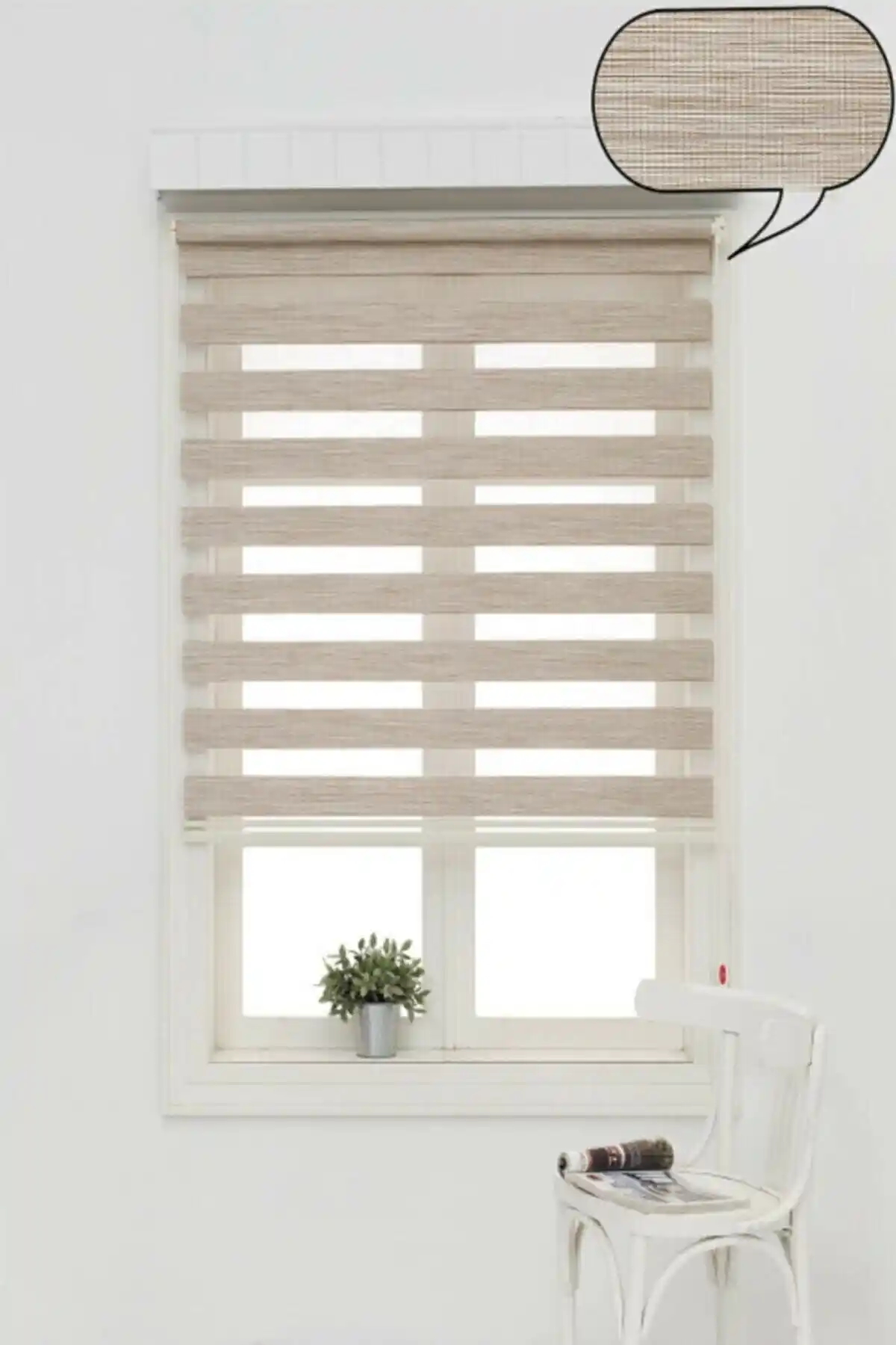 Brillant Bigpazar Sütlü Kahve Zebra Perde: Modern ve Dayanıklı İç Mekan Dekoru Çözümü