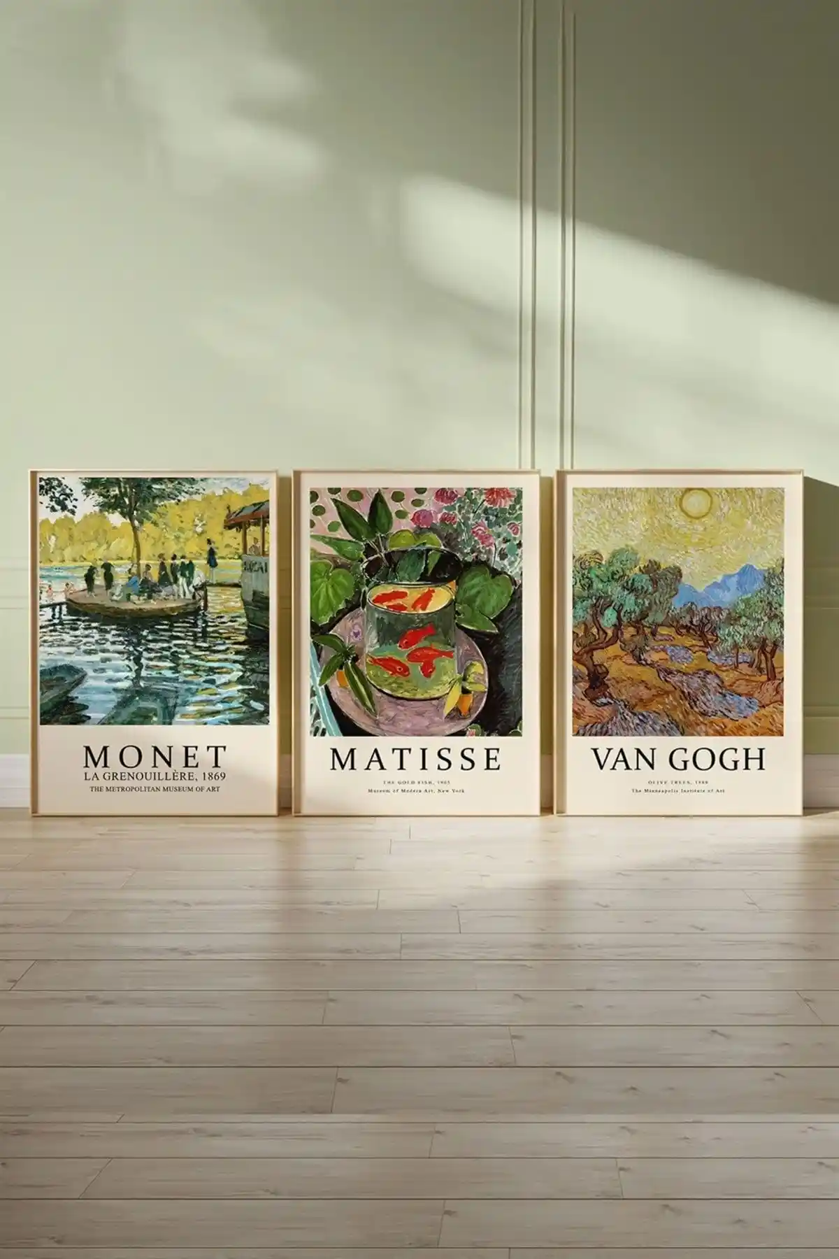 Bukashops Monet, Matisse ve Van Gogh Sanat Posteri Seti: Modern ve Estetik Duvar Dekorasyonu