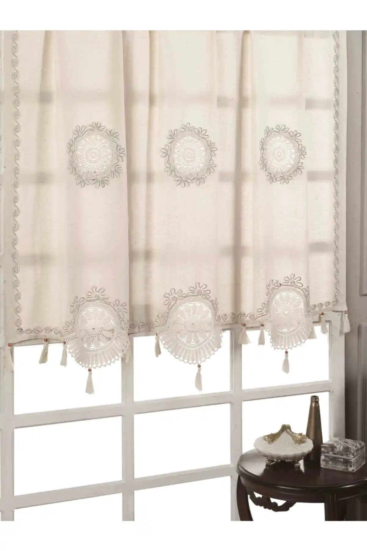 Buldan CSN Tekstil Otantik Keten Perde 200x200 cm Bej Renk Modern Tasarım