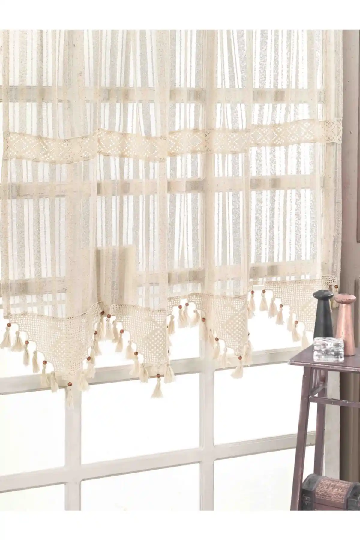 Buldan Otantik Çizgili ve İnce Çizgili Natural Tül Perdeler Karşılaştırması