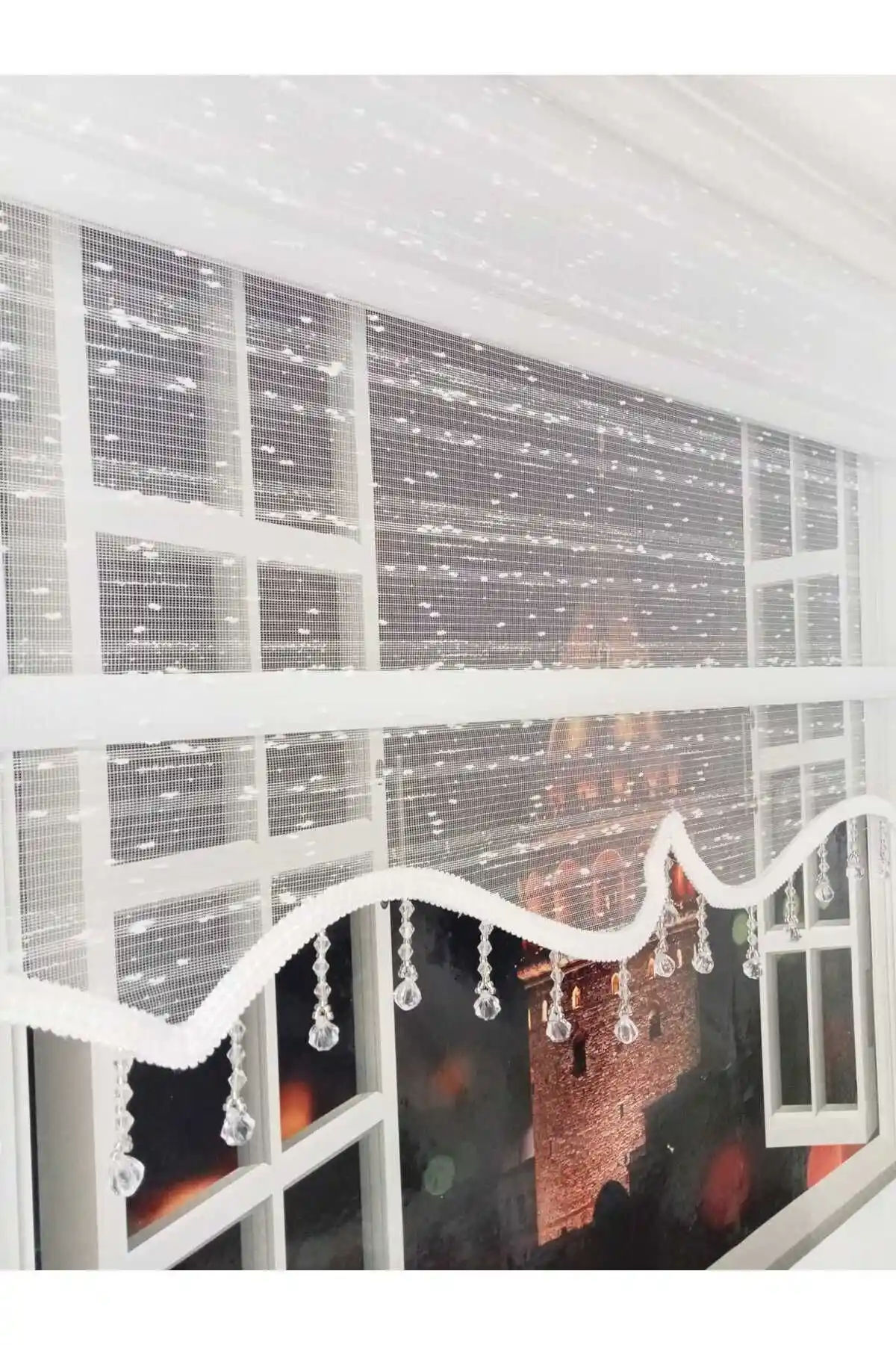 BULUT Çift Mekanizmalı Beyaz Tül ve Polyester Stor Perde: Modern ve İşlevsel Tasarım