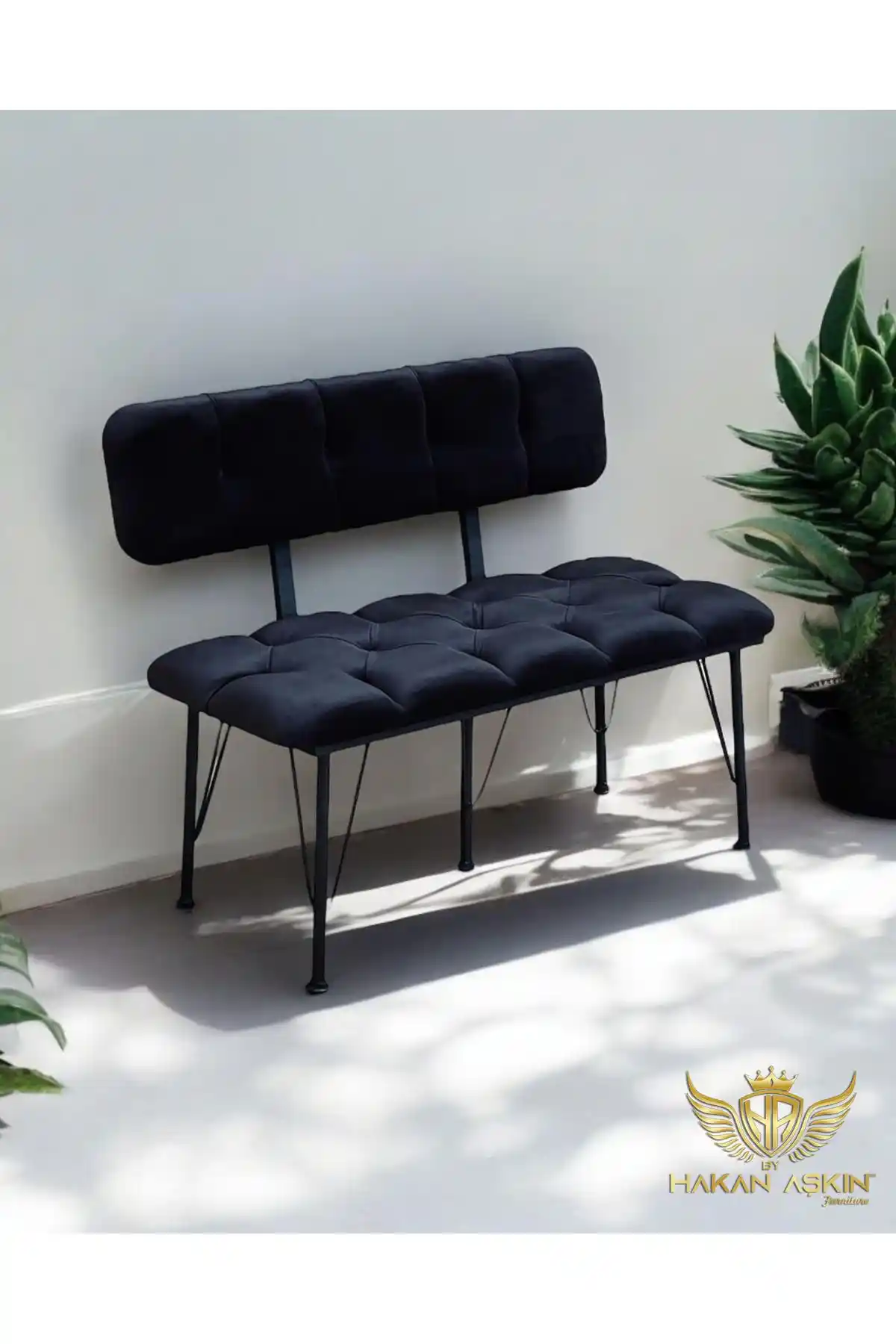 BY HAKAN AŞKIN Metal Ayaklı Metal Alt Kasalı 2024 Modern Sırtlı Bench Bankası