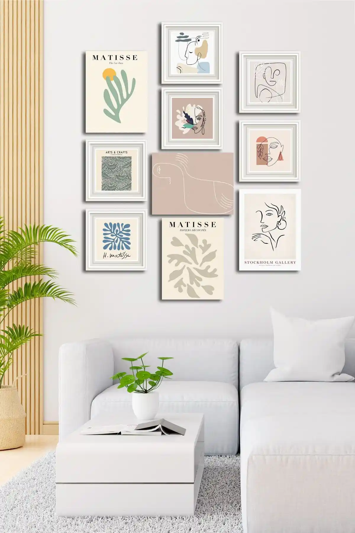 Cadran 10 Parçalı MDF Tablo Seti Modern Soyut Dekorasyon İçin Uygun Alternatif