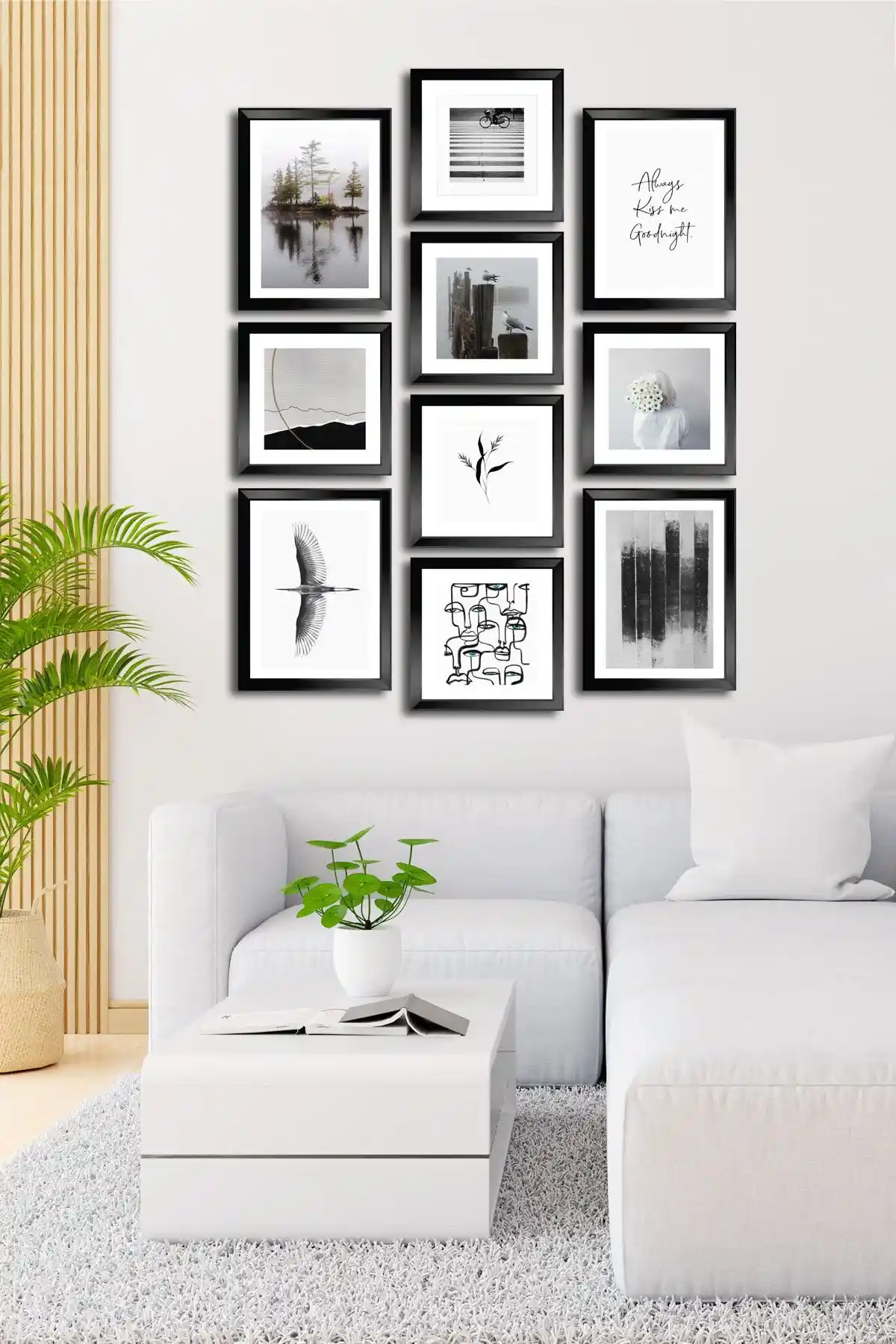 Cadran 10 Parçalı MDF Tablo Seti Modern Soyut Sanat ile Evinize Şıklık Katar