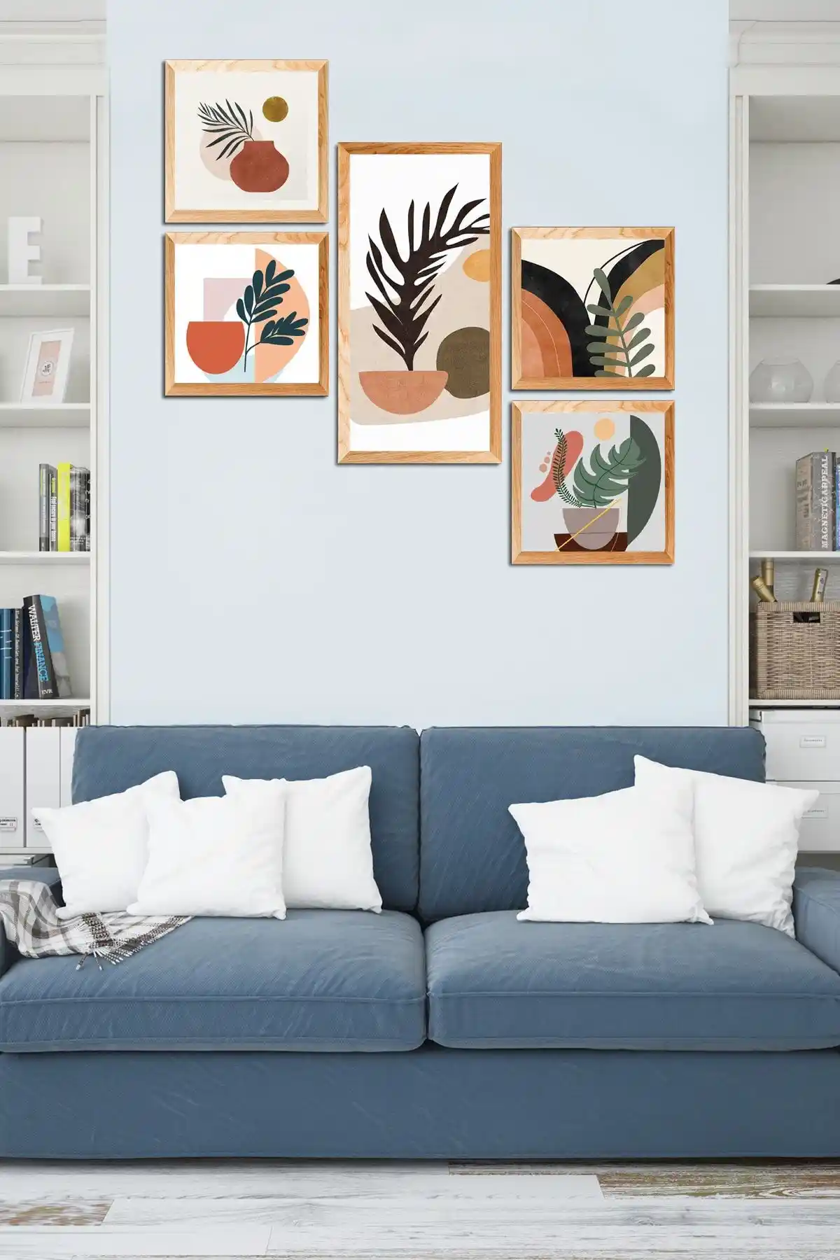 Cadran 5 Parçalı MDF Tablo Seti Modern ve Şık Duvar Dekorasyonu İçin Uygun