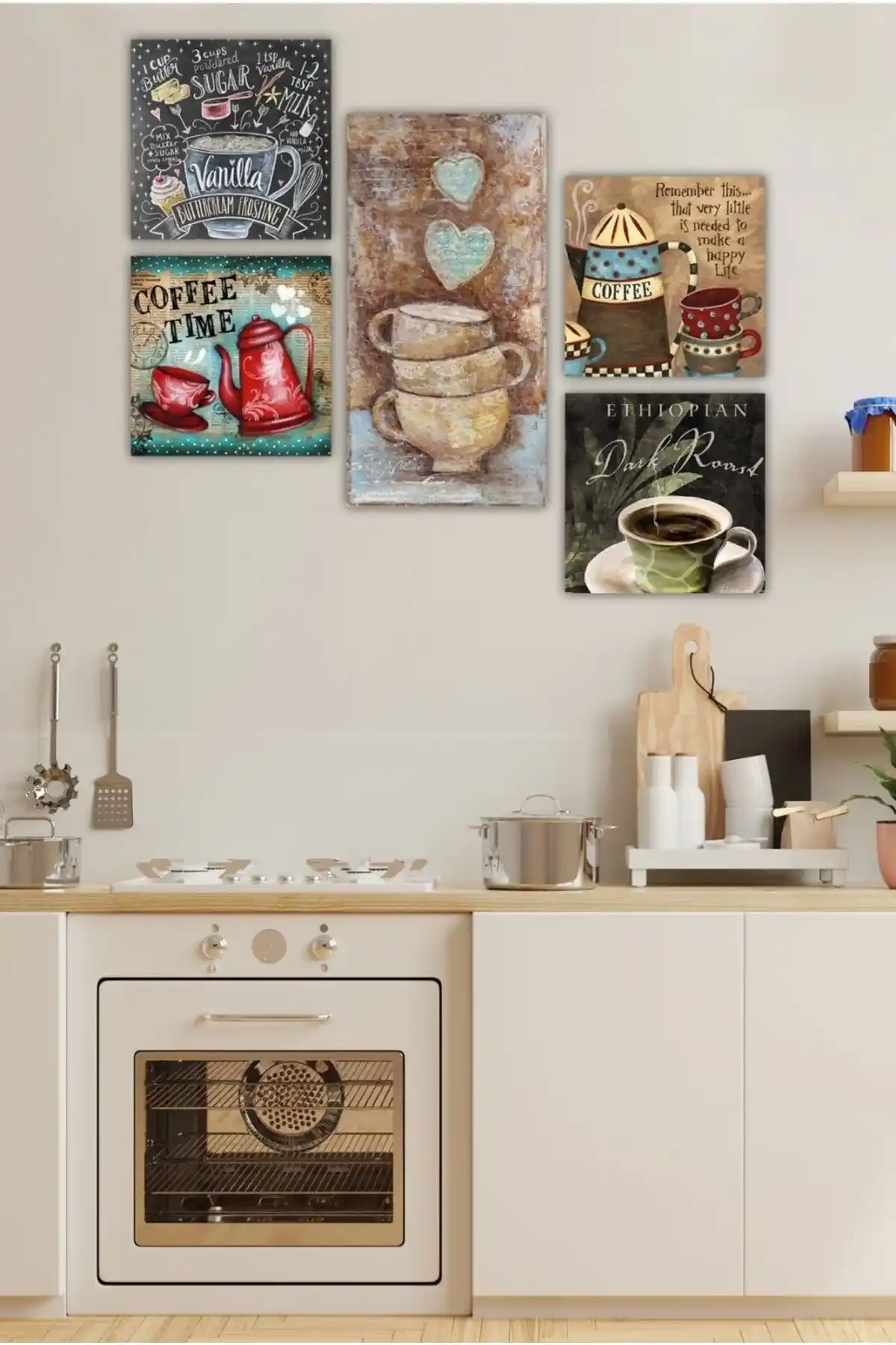 Cadran Collage Style 5 Parçalı MDF Tablo Modern ve Şık Dekorasyon Çözümü