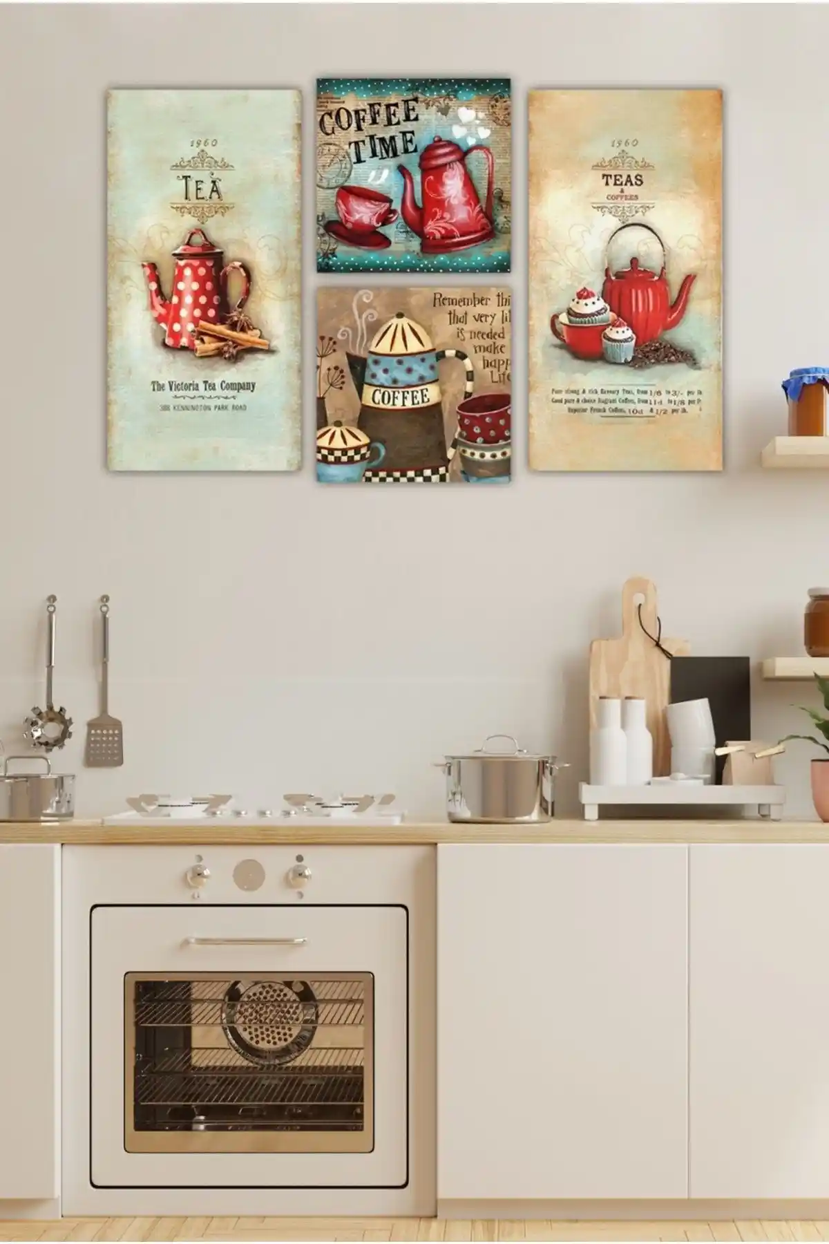 Cadran Euro Style 4 Parçalı MDF Tablo Modern ve Şık Duvar Dekorasyonu İçin Uygun