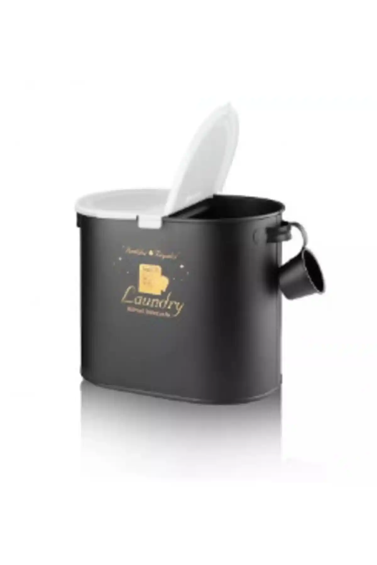 Çamaşır Deterjanı Saklama Kutusu 12 Litre Kapasiteli İki Bölmeli ve Plastik Kapaklı