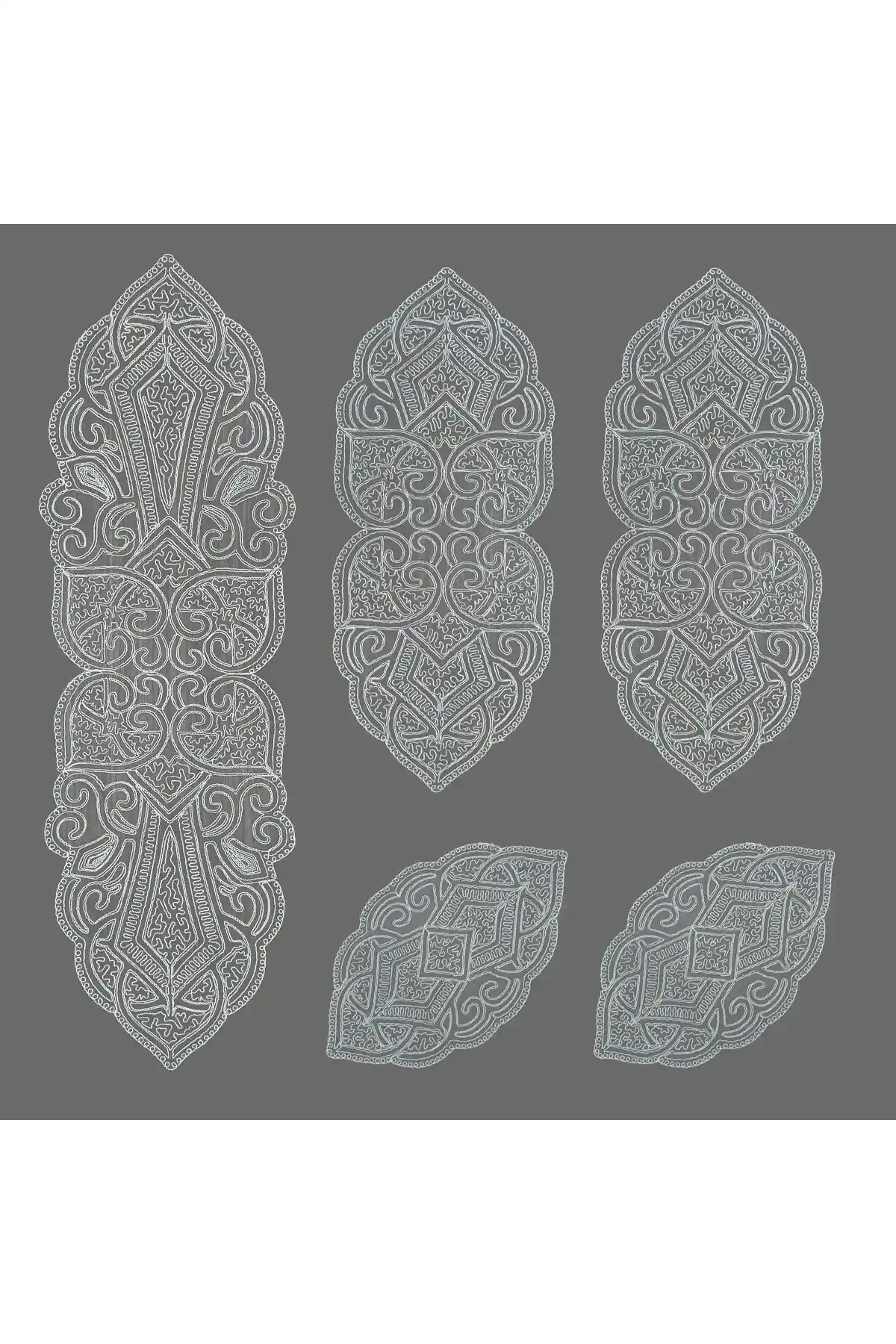 Camino da Lua Osmanlı Temalı 5 Parça Lüks Runner Seti ile Şık ve Çok Amaçlı Ev Dekorasyonu