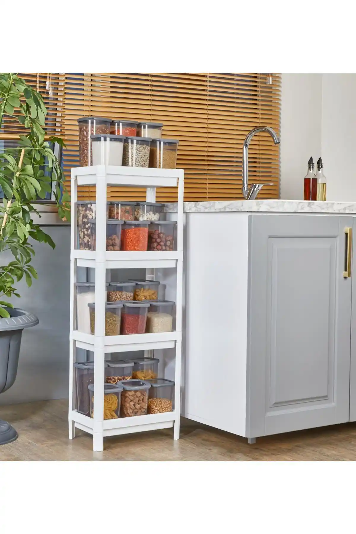 Carpekitchen Beyaz 4 Katlı Raf Ünitesi ile Banyonuzda Şıklık ve Fonksiyonellik