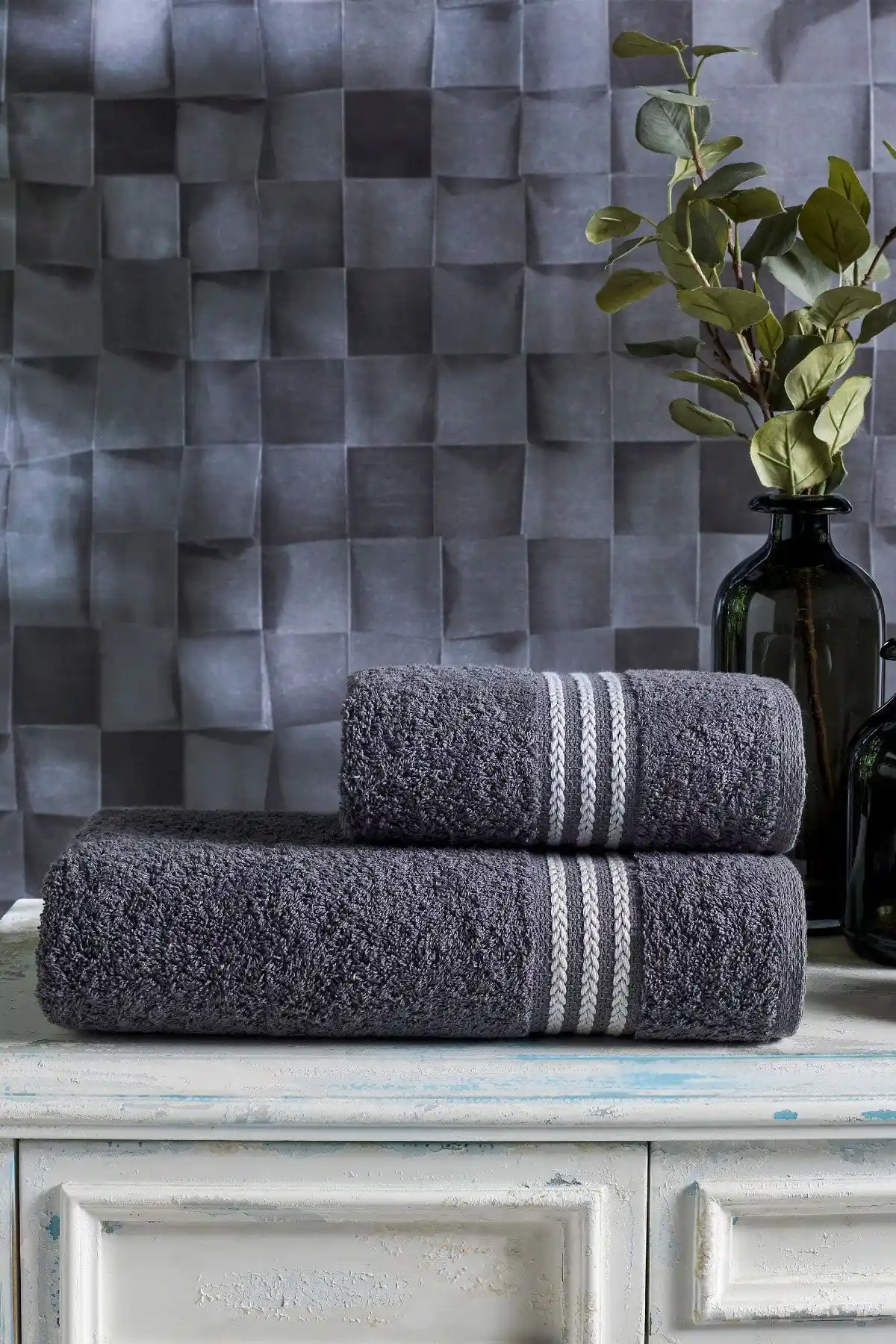 Casnack Veronica 2'li Banyo Havlu Seti Modern Tasarım ve Yüksek Emicilikle Öne Çıkar