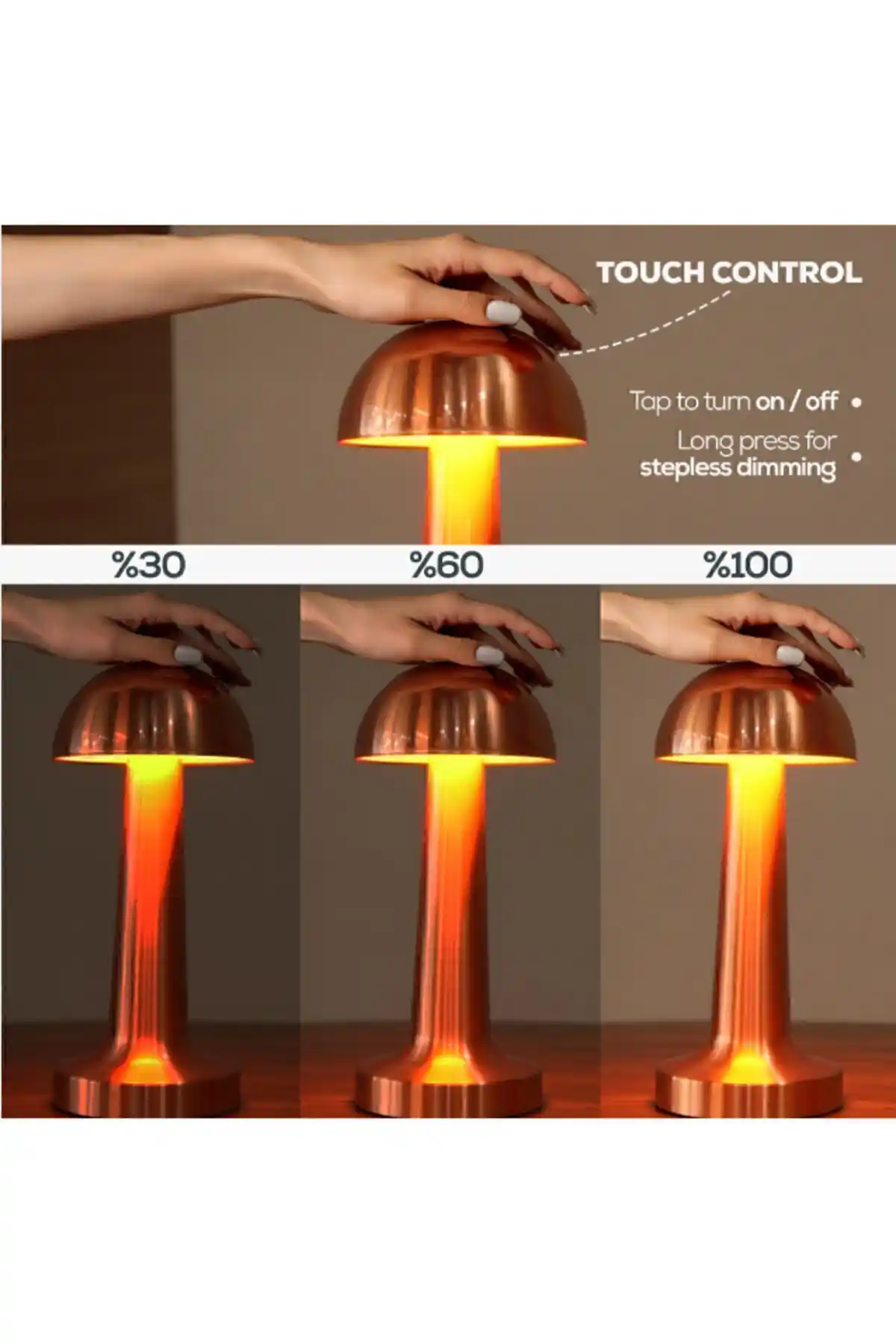 Cata CT-8430 Retro Bakır LED Masa Lambası: Şık ve Fonksiyonel Tasarım