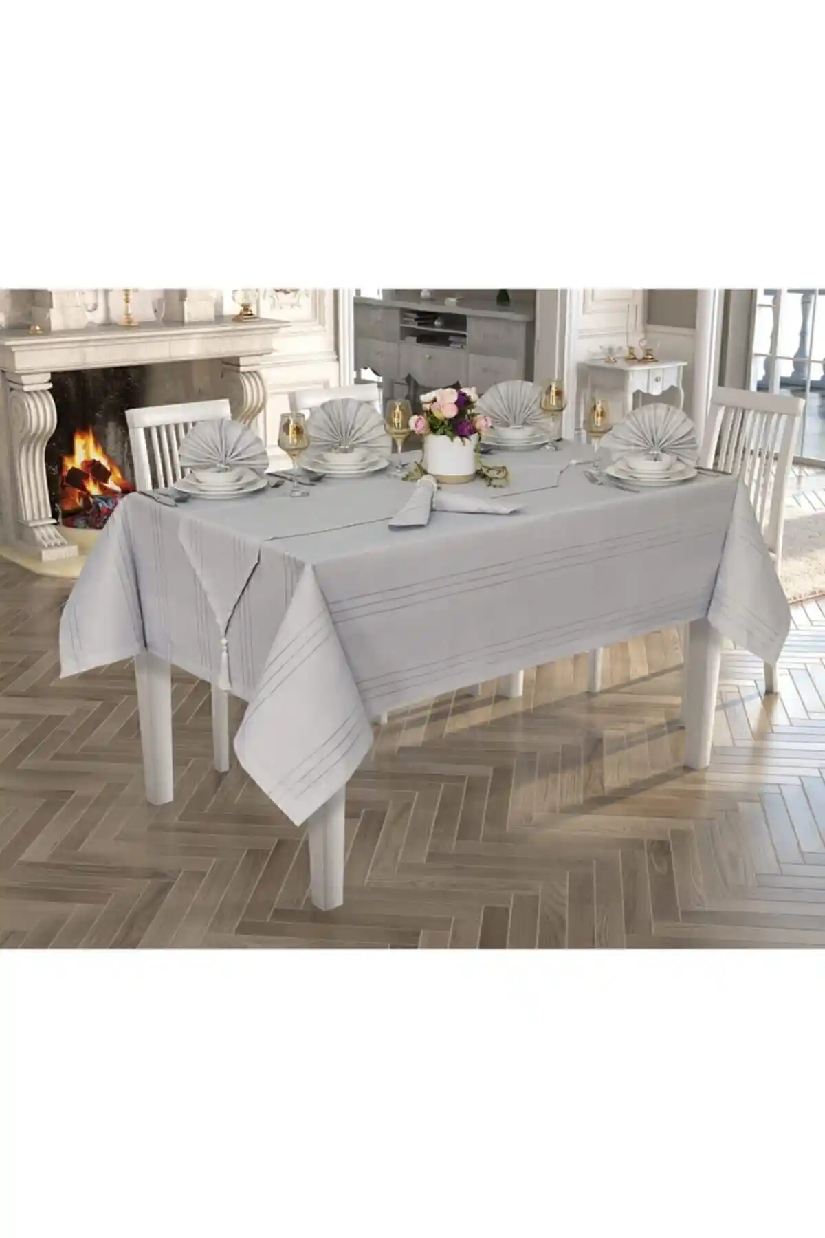 Çeyiz Sokağı Gri 26 Parça Ester Yemek Takımı Modern ve Şık Sofralar İçin Uygun