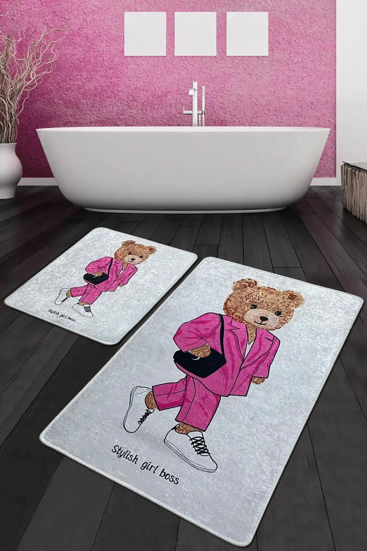 Chilai Home Boss Girl Banyo Halısı: Estetik ve Güvenlik Sunan 2'li Set