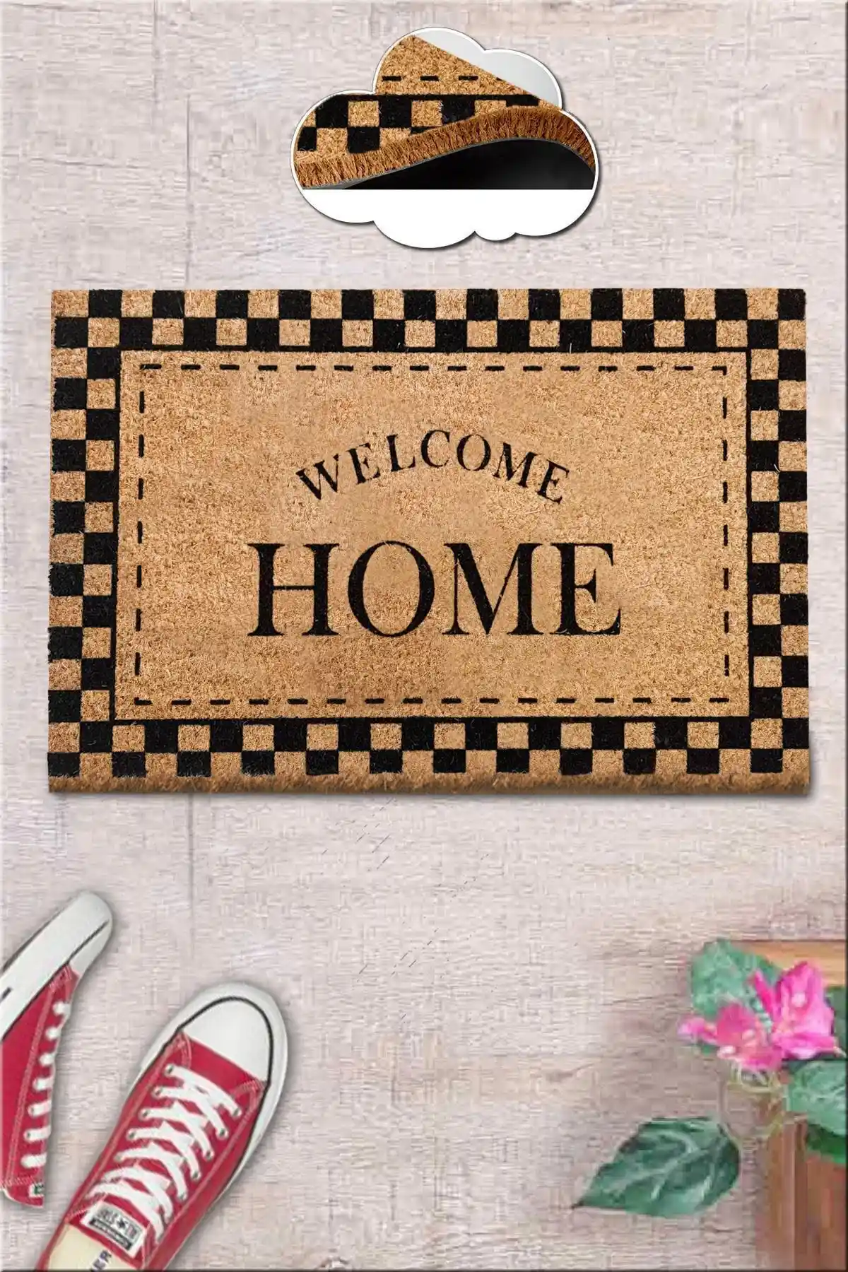 Chilai Home Coco Glamour Siyah Doğal Koko Paspas: Estetik ve Dayanıklı Giriş Aksesuarı