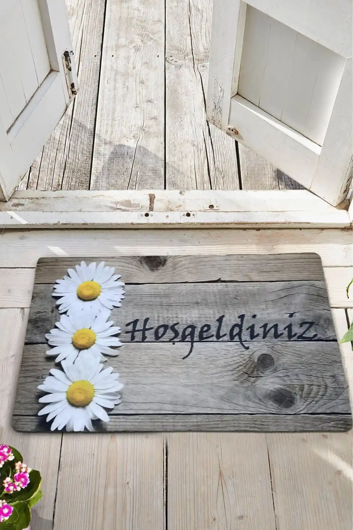 Chilai Home Threedaısy Özel Tasarım PVC Kapı Paspasları İç ve Dış Mekan Kullanımı İçin