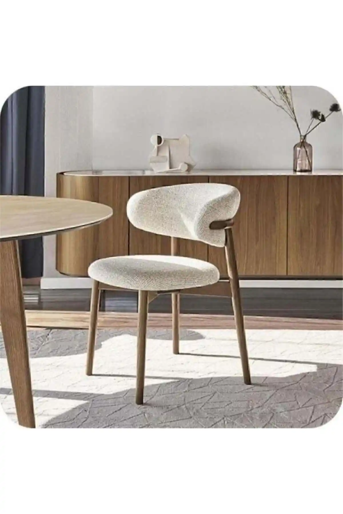 Çka NATUREL Ahşap Ayaklı Silinebilir Kumaşlı Lugat Sandalye - Modern ve Dayanıklı Mobilya Seçeneği