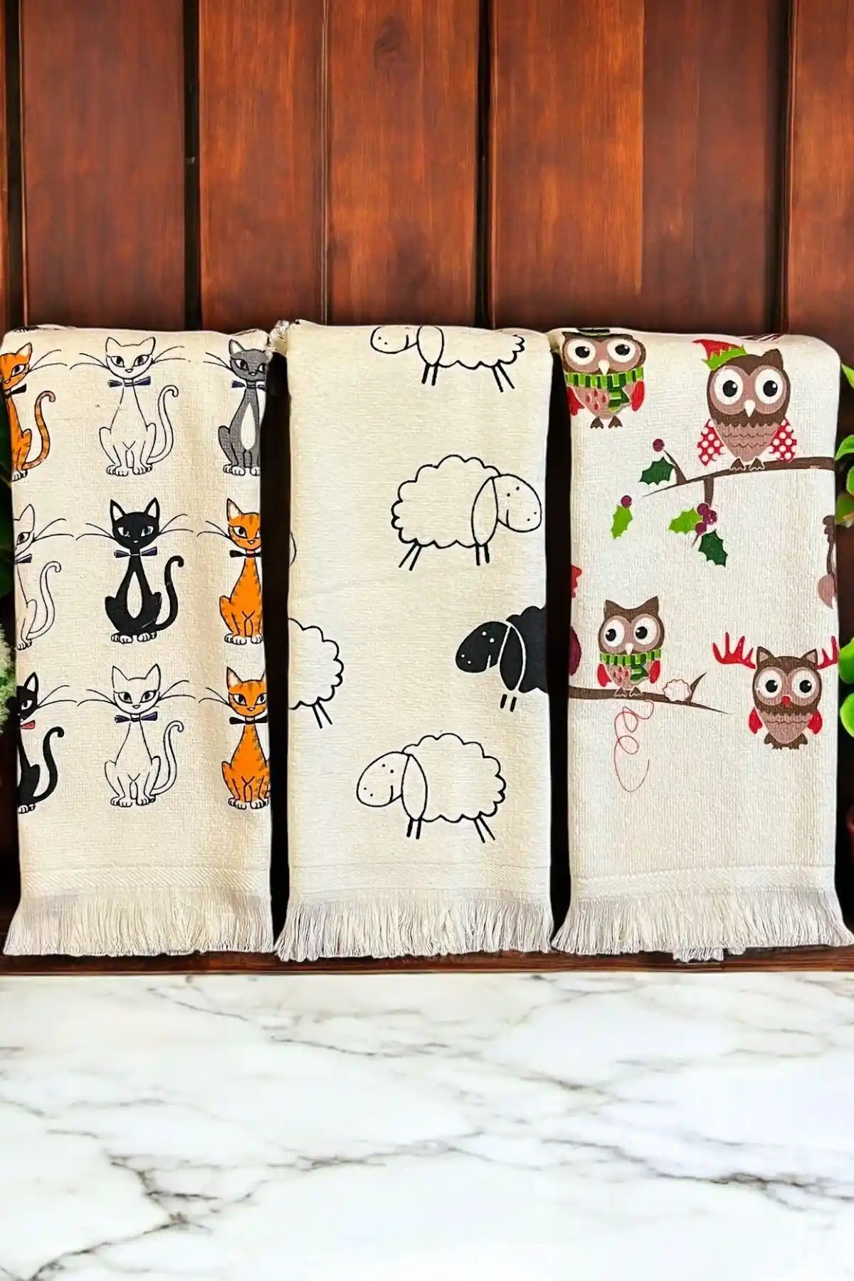 CNR Garden 3'lü Baskılı Havlu Seti Modern ve Dayanıklı Tasarımıyla Ev Dekorasyonunu Tamamlar