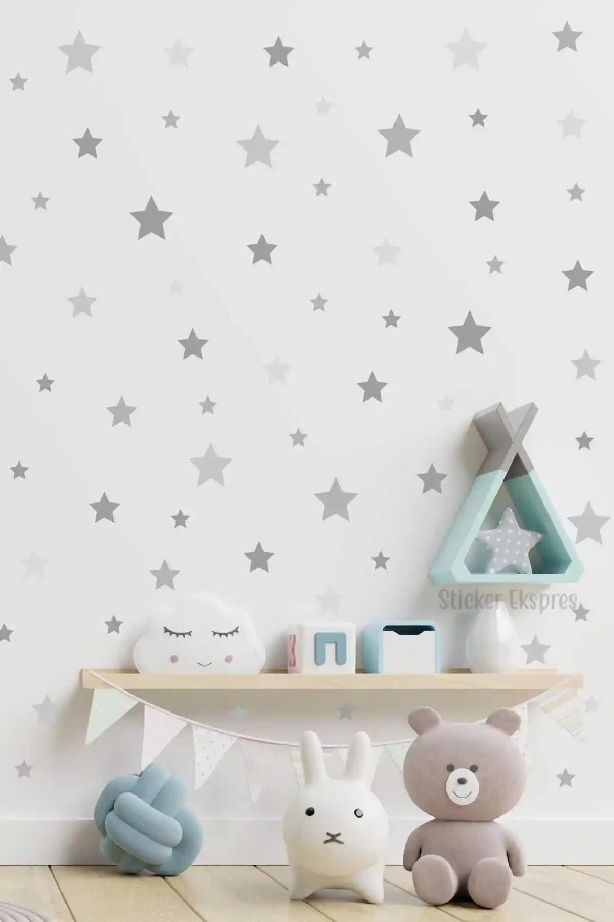 Çocuk Odası İçin Dayanıklı ve Renkli Yıldızlar Sticker Seti 150 Adet