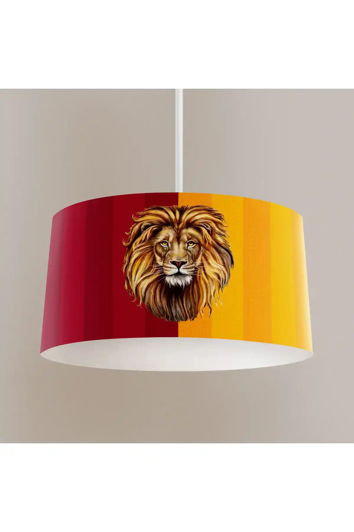 Çocuk Odası İçin Renkli Kadifemsi Aslan Desenli Avize Güvenli ve Şık Tasarım