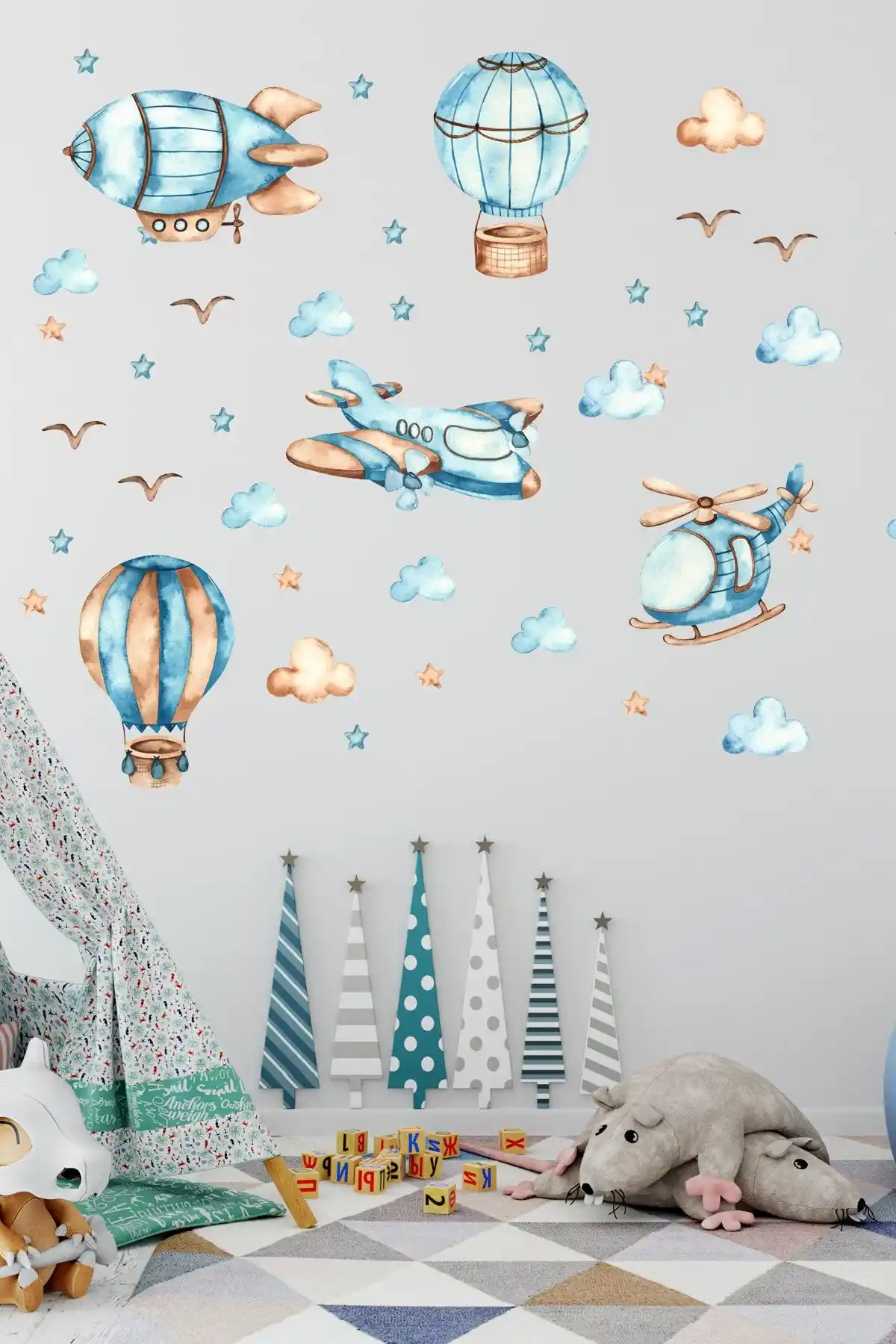 Çocuk ve Bebek Odaları İçin Renkli ve Dayanıklı Duvar Sticker Setleri