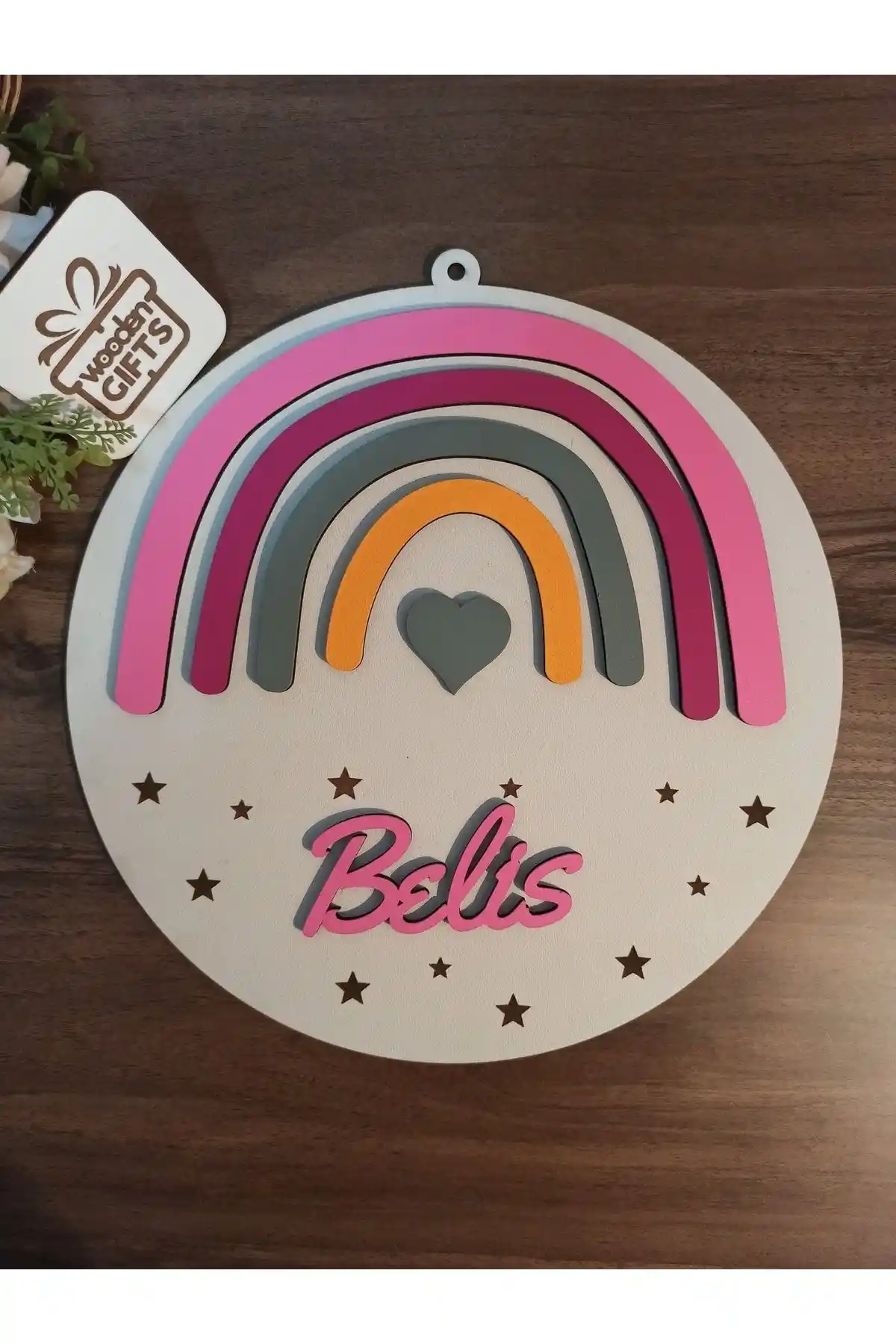 Çocuk ve Bebek Odası İçin Kişiselleştirilebilir Ahşap Kapı ve Duvar Süsü Panosu