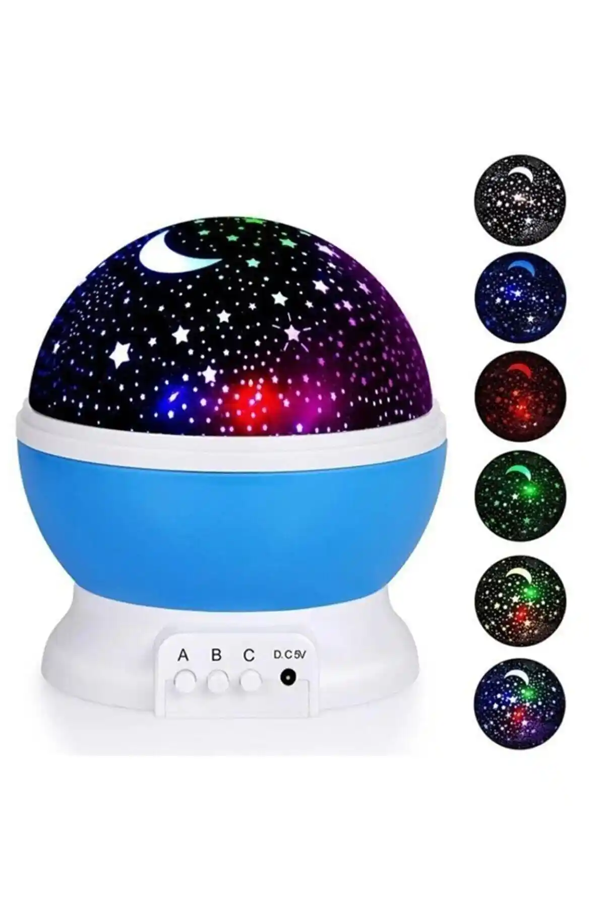 Çocuk ve Bebek Odası İçin Renkli Projektörlü Yansıtmalı Gece Lambası