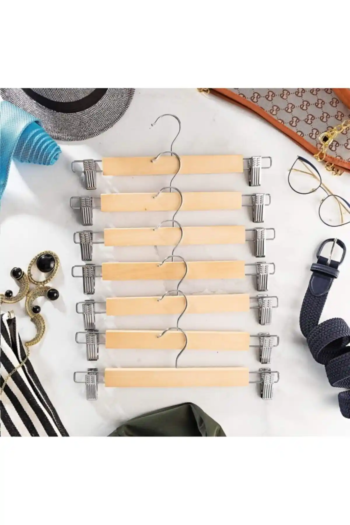 Çok Amaçlı Ahşap Elbise Askısı Seti: Dayanıklı ve Şık Çok Yönlü Giyim Organizasyonu