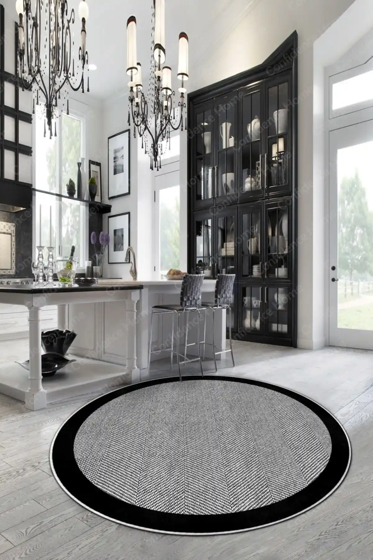 Confidence Home Dijital Baskılı Çok Yönlü Salon Halısı Modern Tasarım ve Dayanıklılık