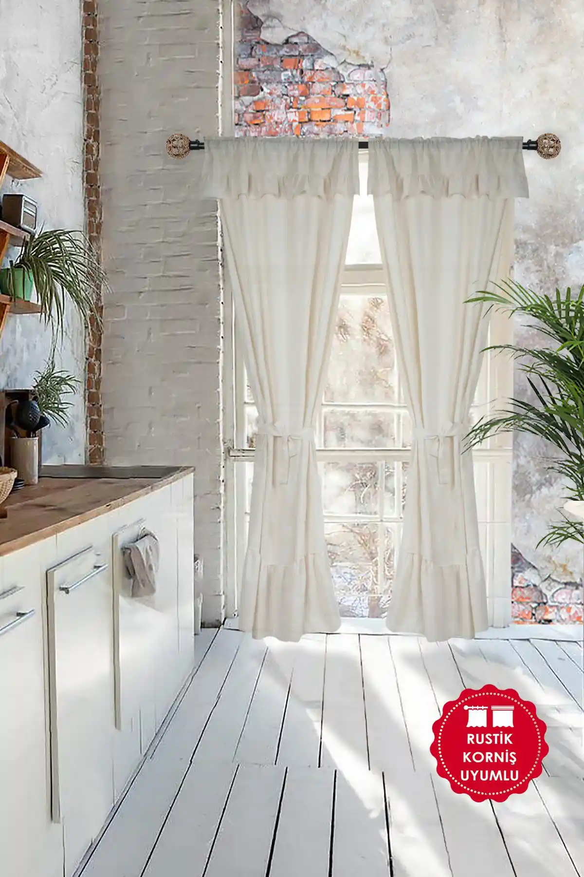 Cotton Maison Naturel Fırfırlı Perde: Doğal ve Vintage Tarzda Şık Ev Dekorasyonu