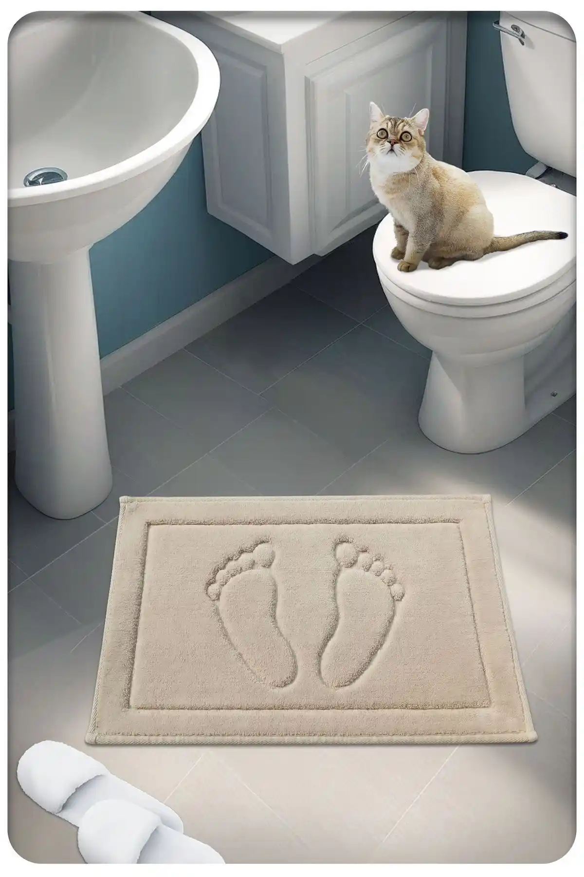 CottonCrafty Pamuk Dokuma Su Emici Banyo Paspası Konfor ve Şıklık Sunar