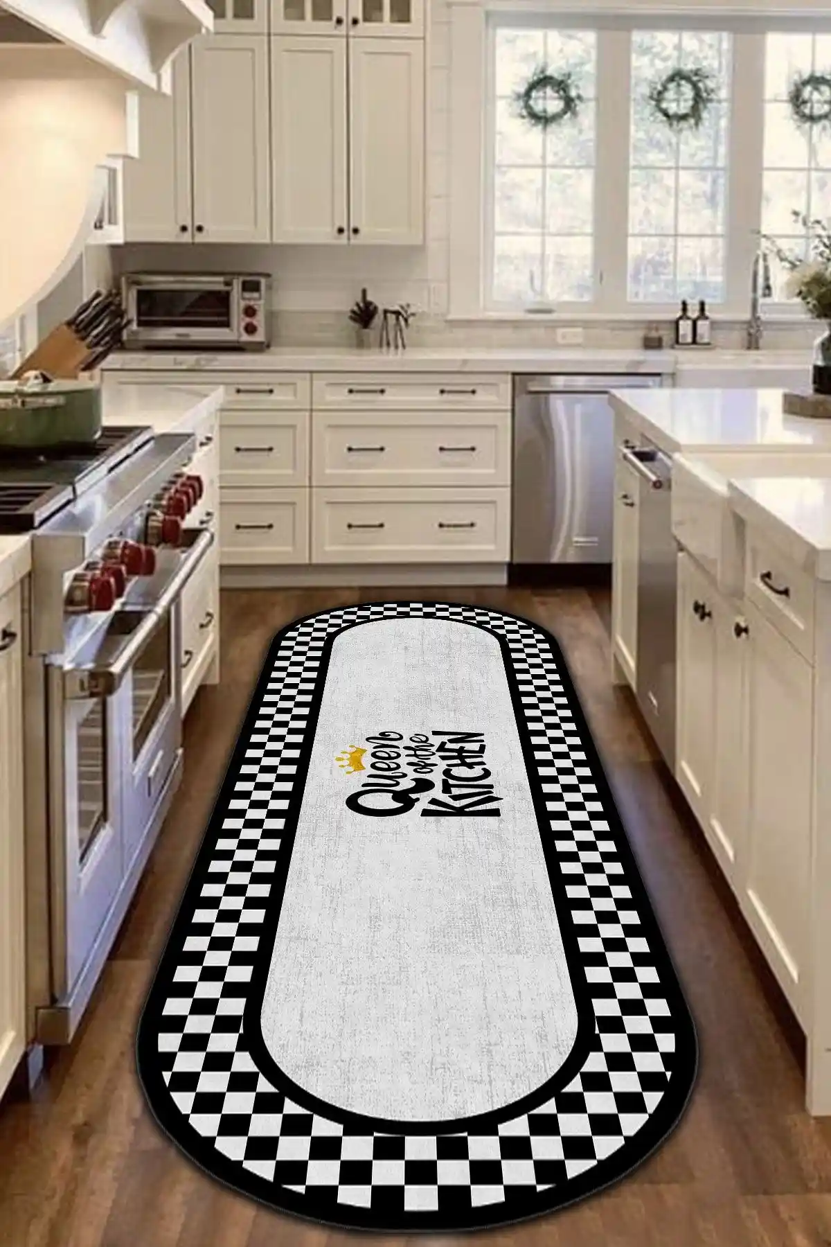 COZIE HOME Damalı Oval Halı Modern Tasarım ve Kolay Temizlik Özellikleriyle
