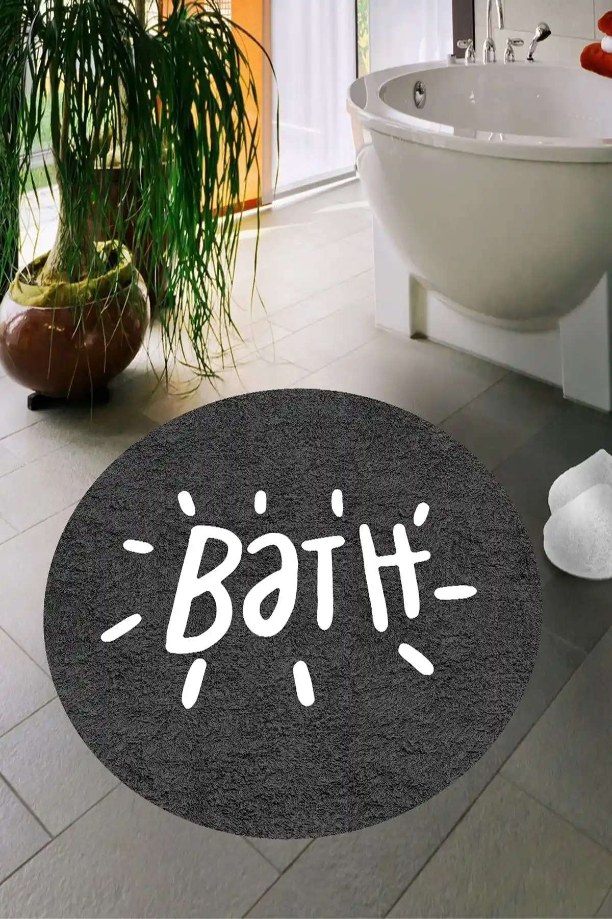 Decomia Home Dijital Baskı Kaymaz Taban Yıkanabilir Banyo Paspası Güvenli ve Estetik Tasarım