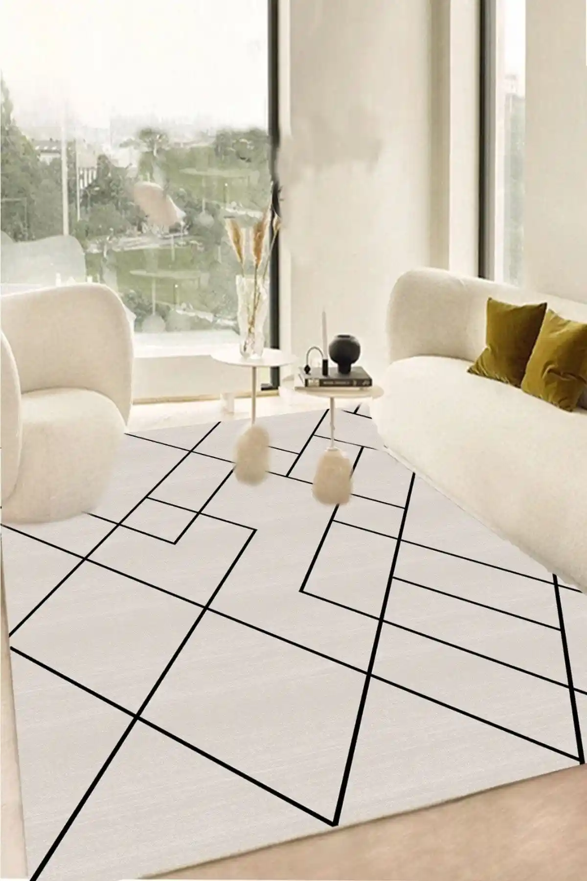 Decomia Home Dijital Kaymaz Yıkanabilir Iskandinav Salon Halısı Özellikleri ve Kullanım Alanları